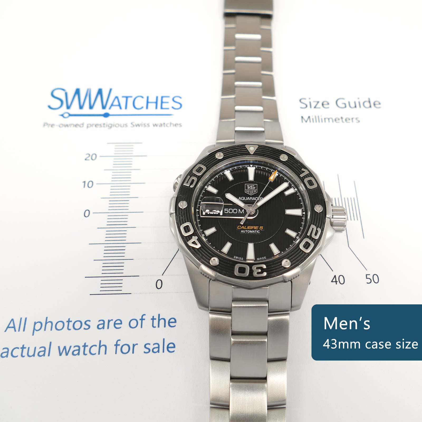 TAG Heuer Aquaracer WAJ2110 Men's 43mm case size