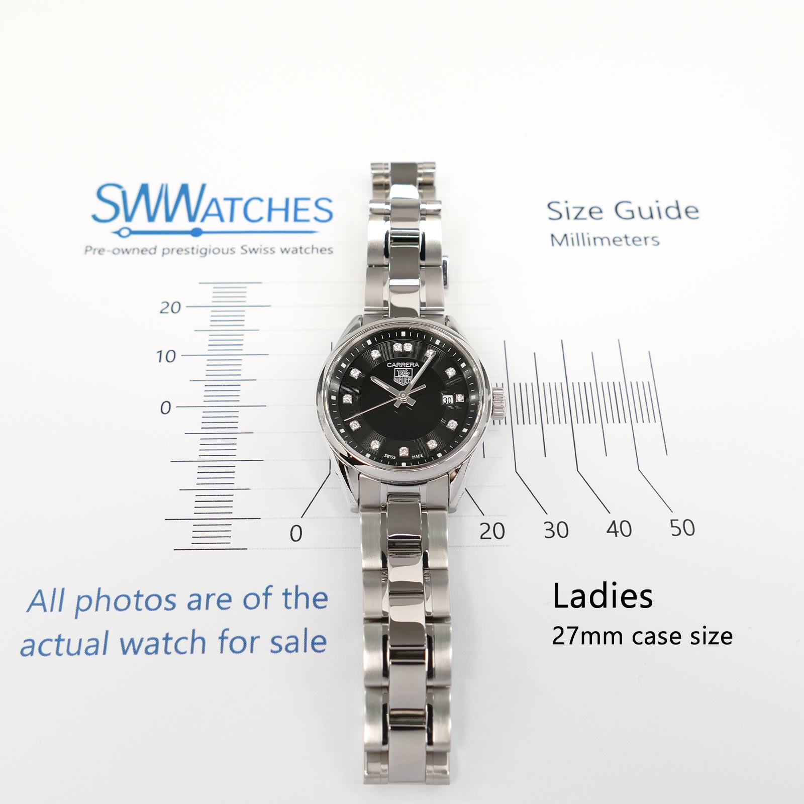 TAG Heuer Carrera WV1410 Ladies 27mm case size