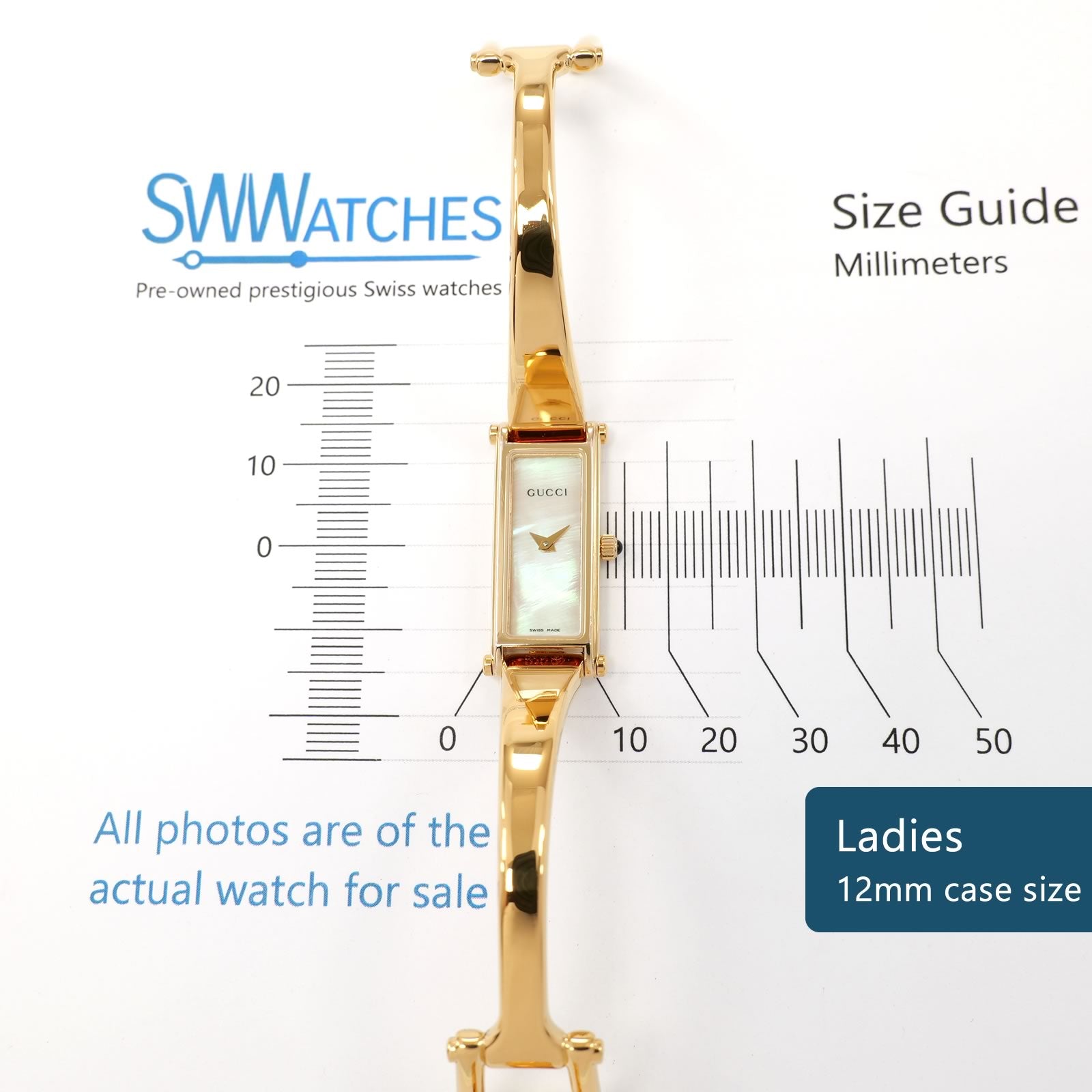 Gucci 1500L Ladies 12mm case size