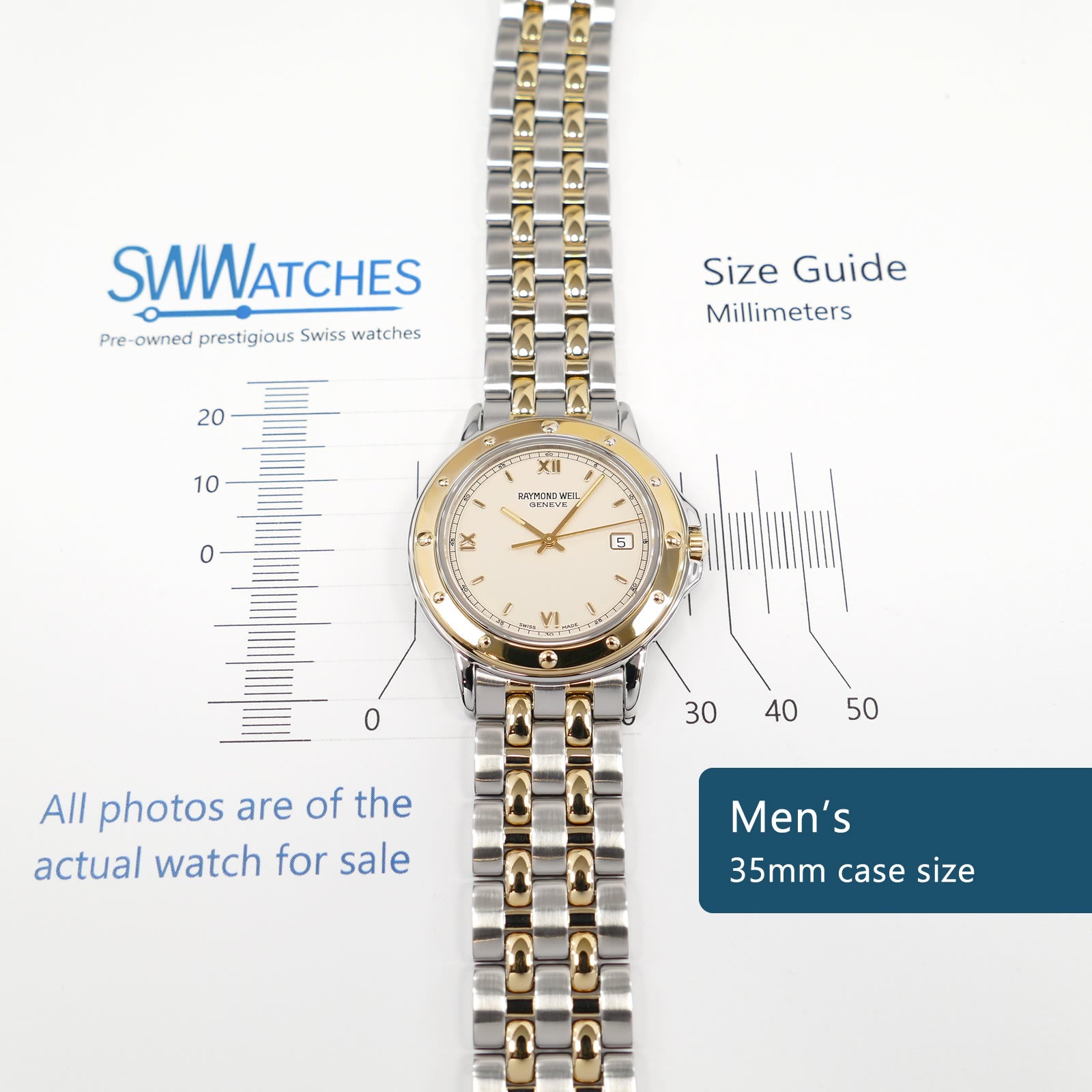 Raymond Weil Tango 5560 Men's 35mm case size