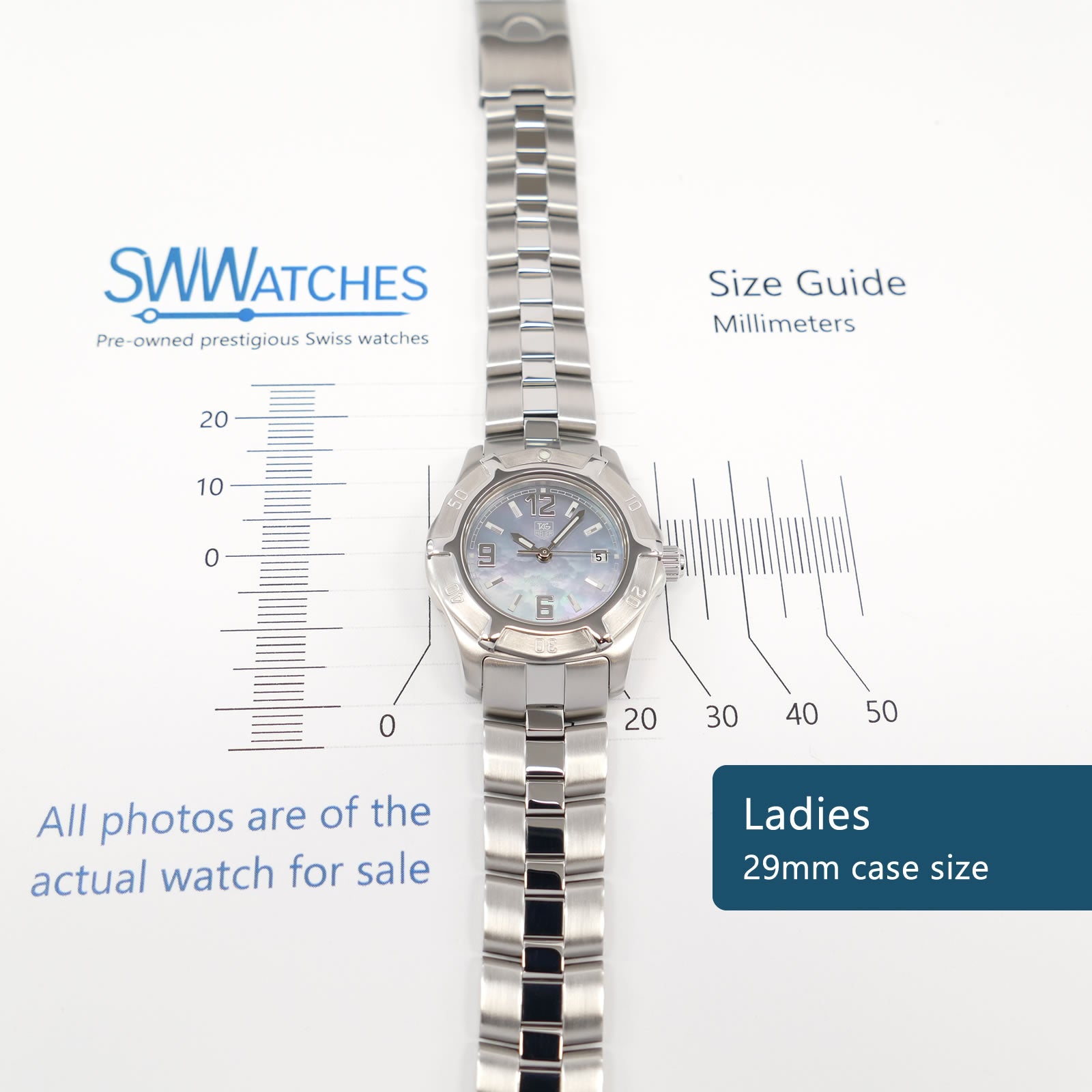 TAG Heuer 2000 Exclusive WN1318 Ladies 29mm case size