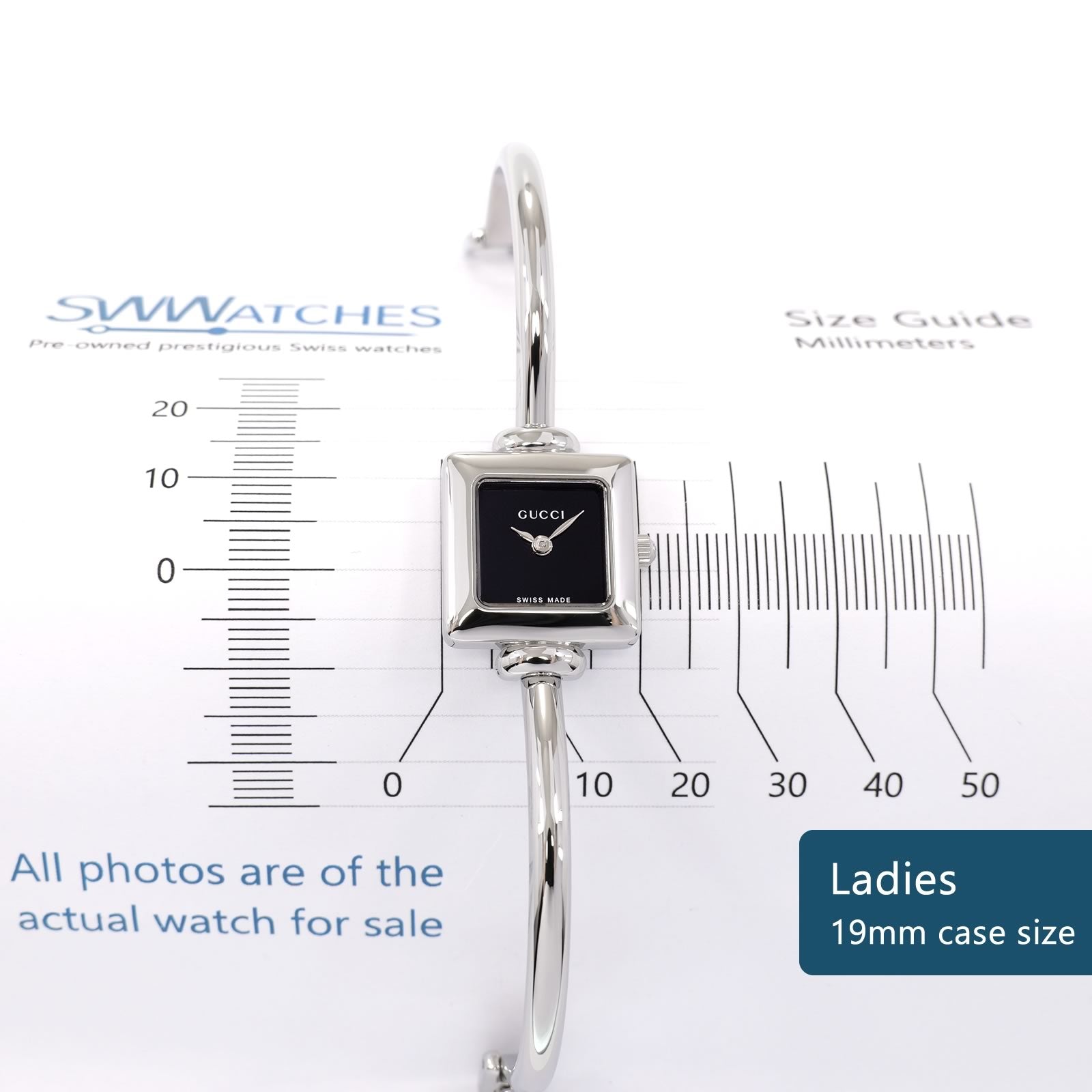 Gucci 1900L Ladies 19mm case size