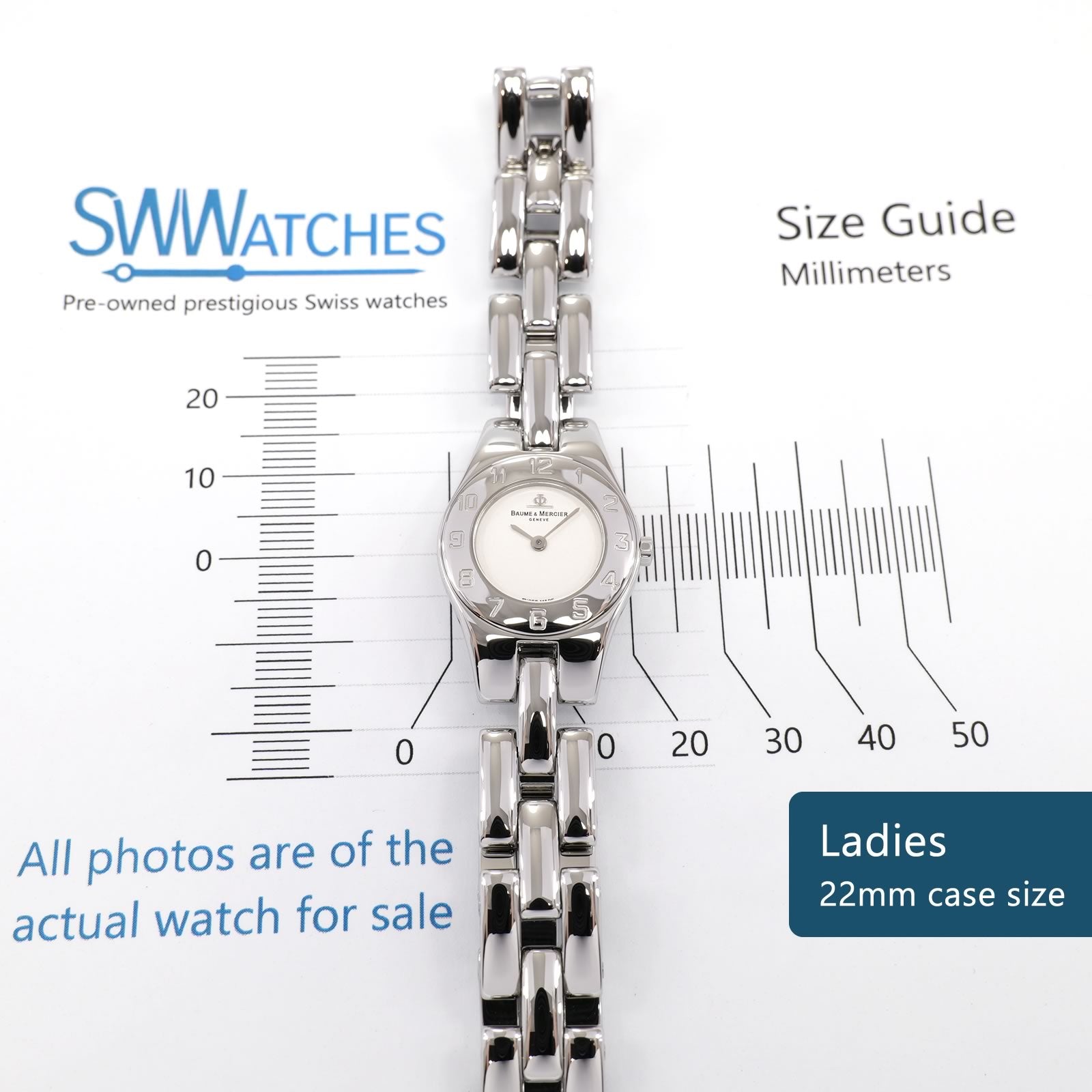 Baume & Mercier Linea MV045204 Ladies 22mm White Dial Arabic