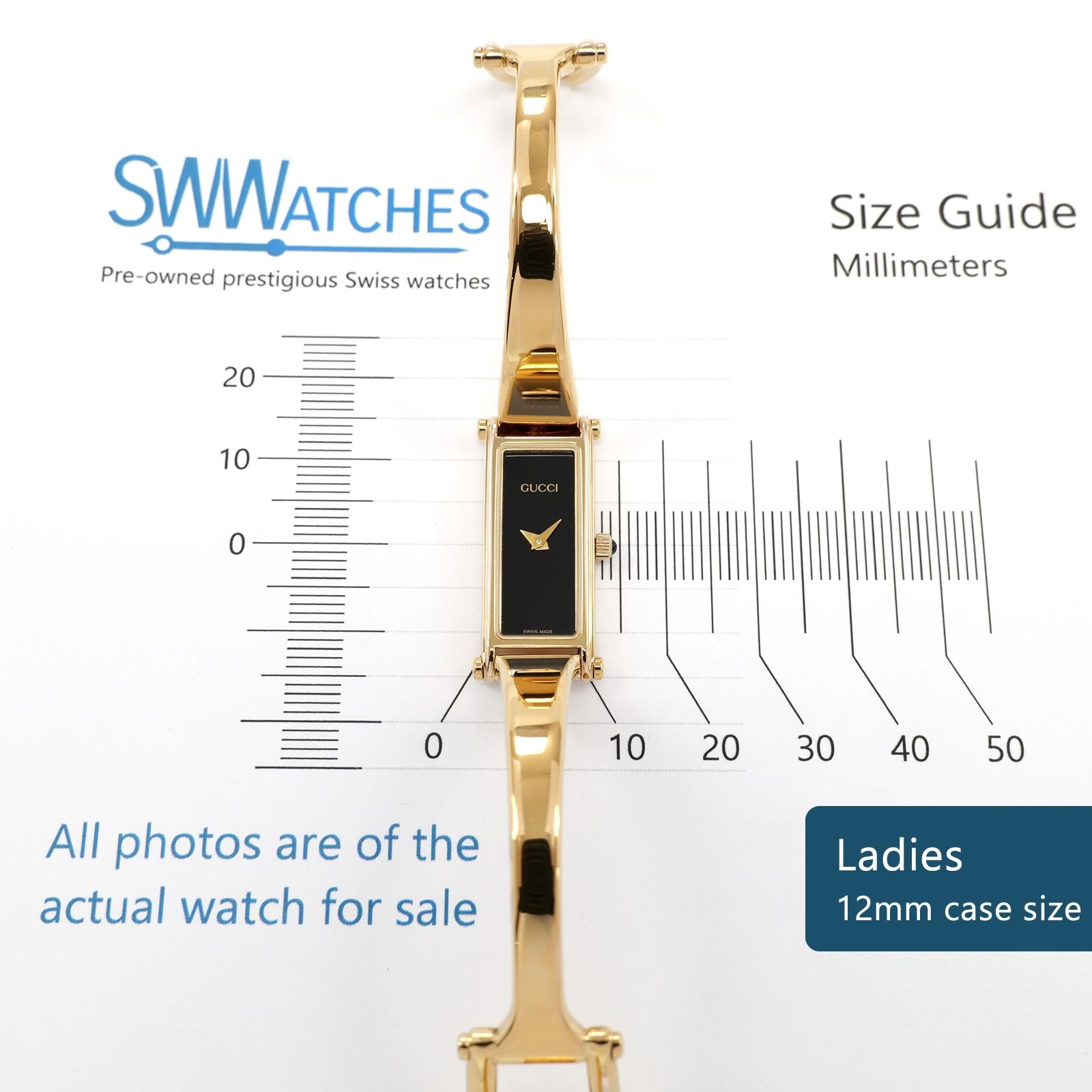 Gucci 1500L Ladies 12mm case size