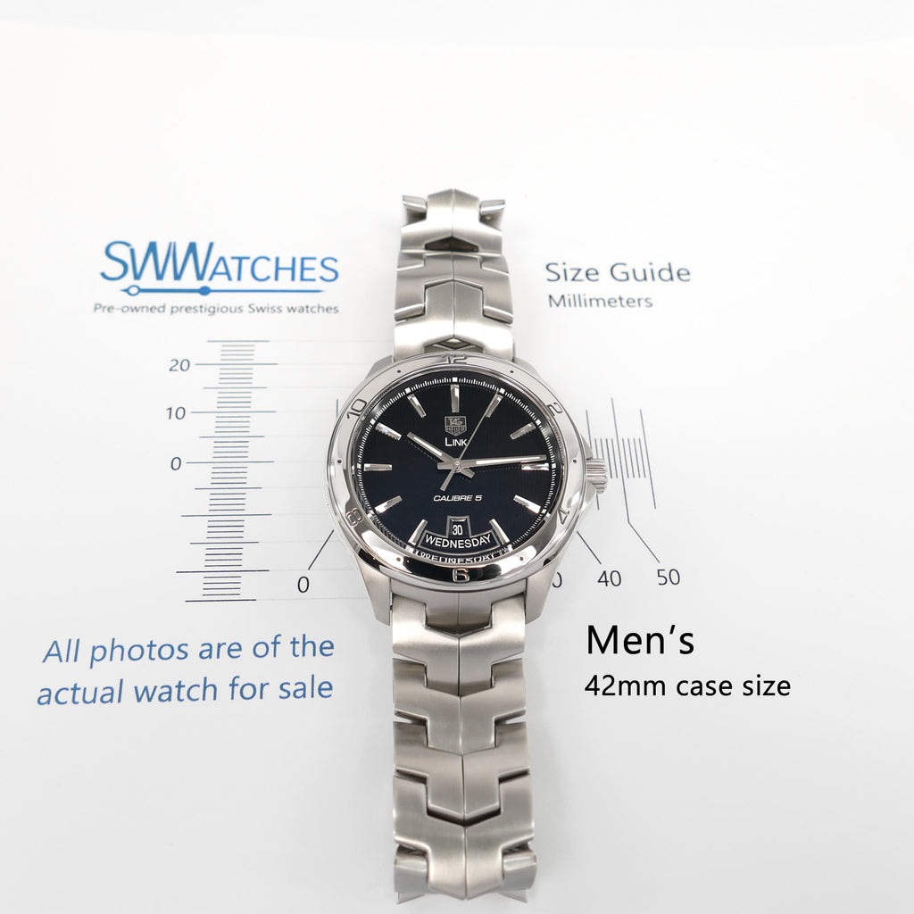 TAG Heuer Link WAT2010-0 Men's 42mm case size