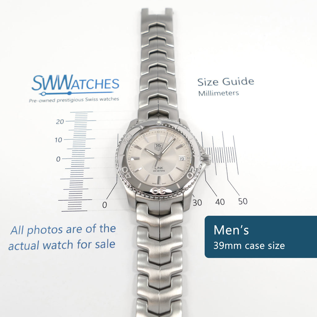 TAG Heuer Link WJ1111 Men's 39mm case size