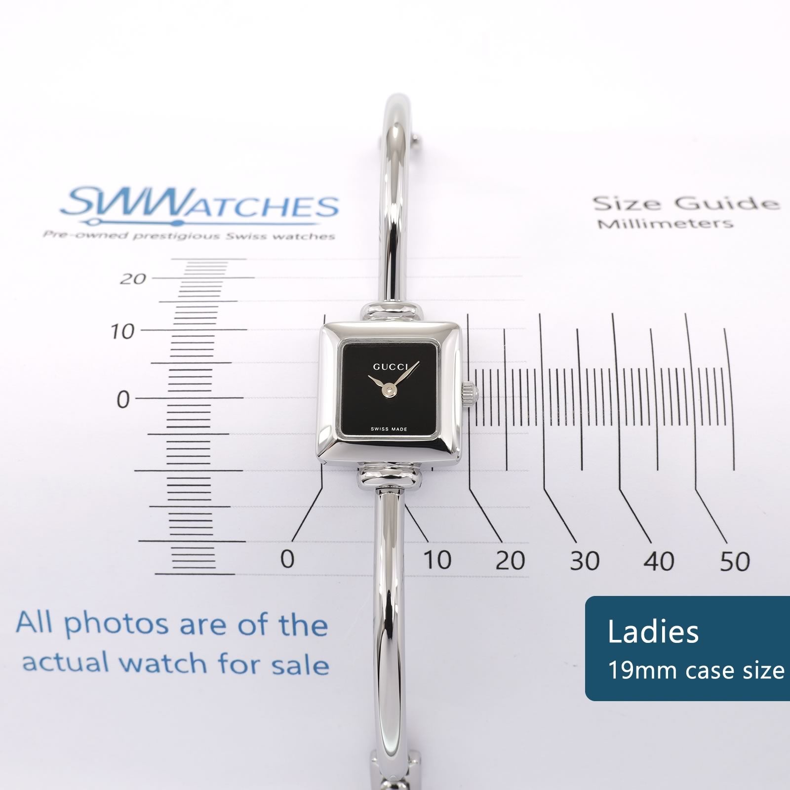 Gucci 1900L Ladies 19mm case size