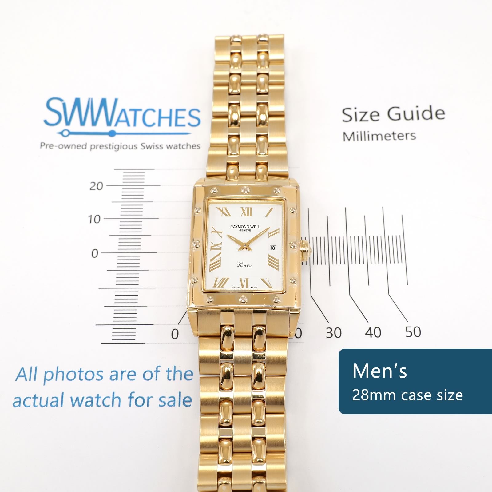 Raymond Weil Tango 5381 Men's 28mm case size