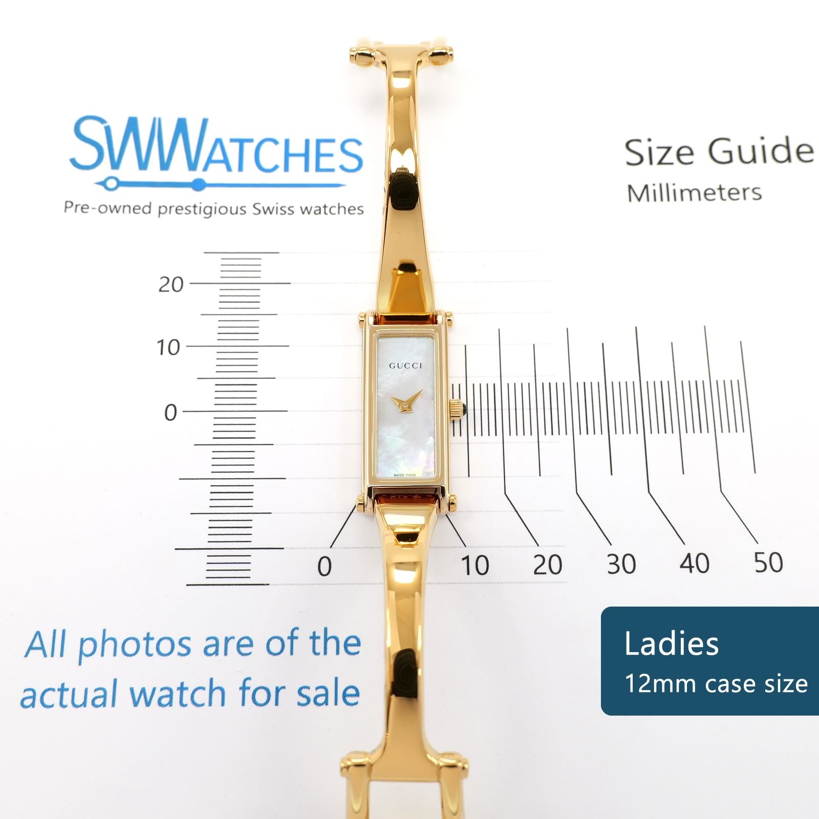 Gucci 1500L Ladies 12mm case size