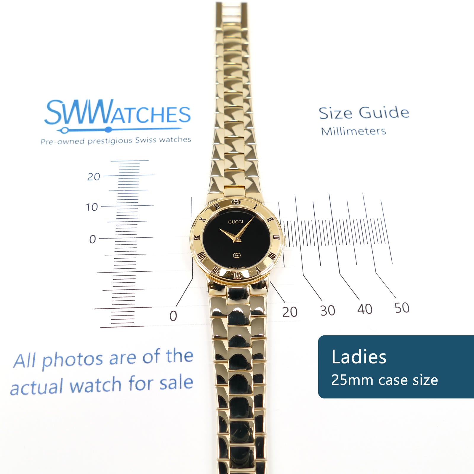 Gucci 3300L Ladies 25mm case size