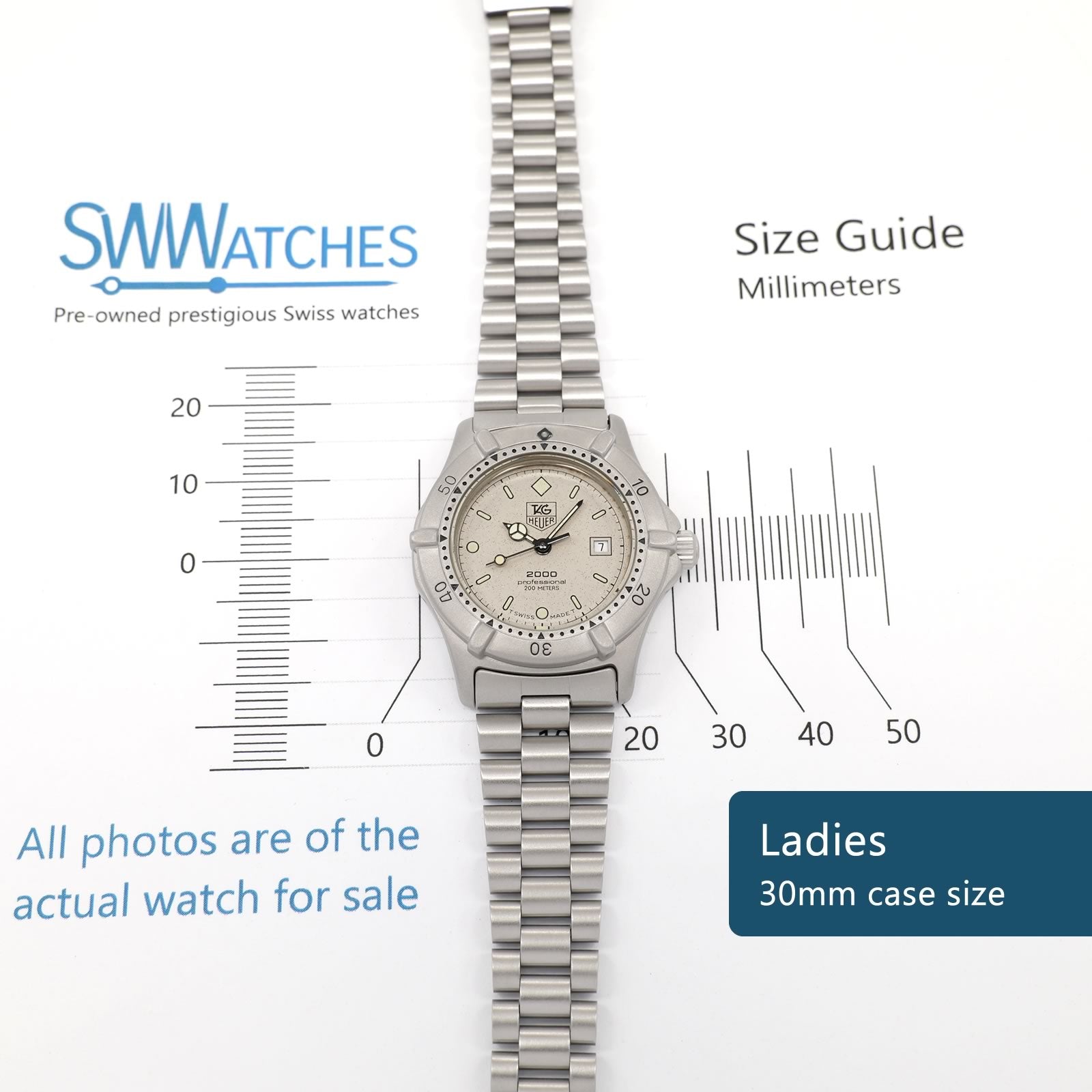 TAG Heuer 2000 Vintage 962.215 Ladies 30mm case size