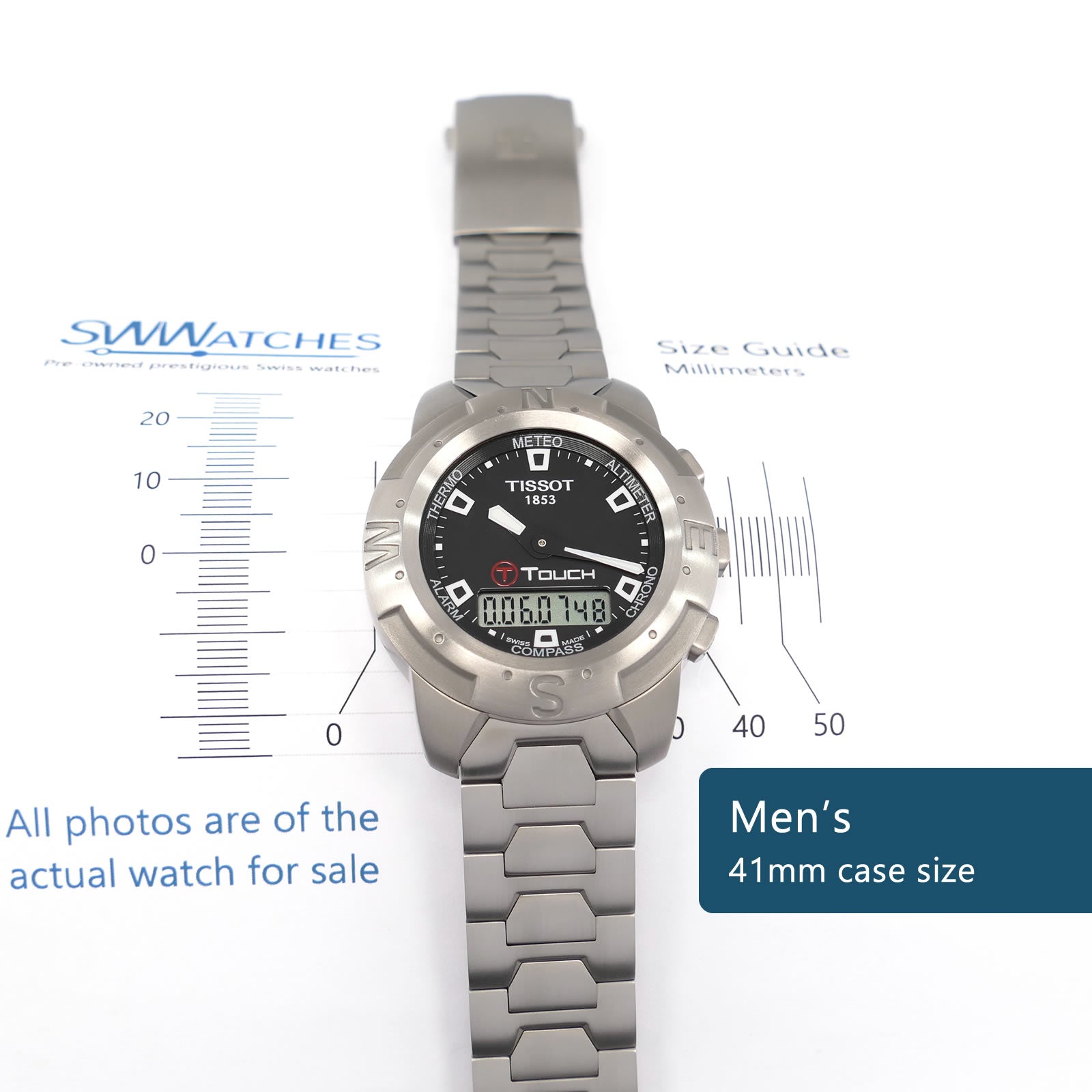 Tissot T-Touch Z252/352 Men's 41mm case size