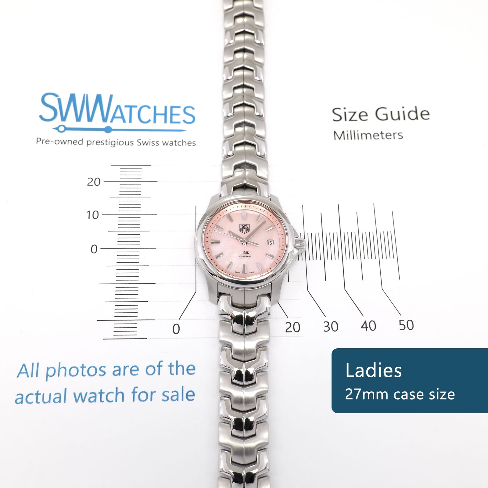 TAG Heuer Link WJF1312 Ladies 27mm case size