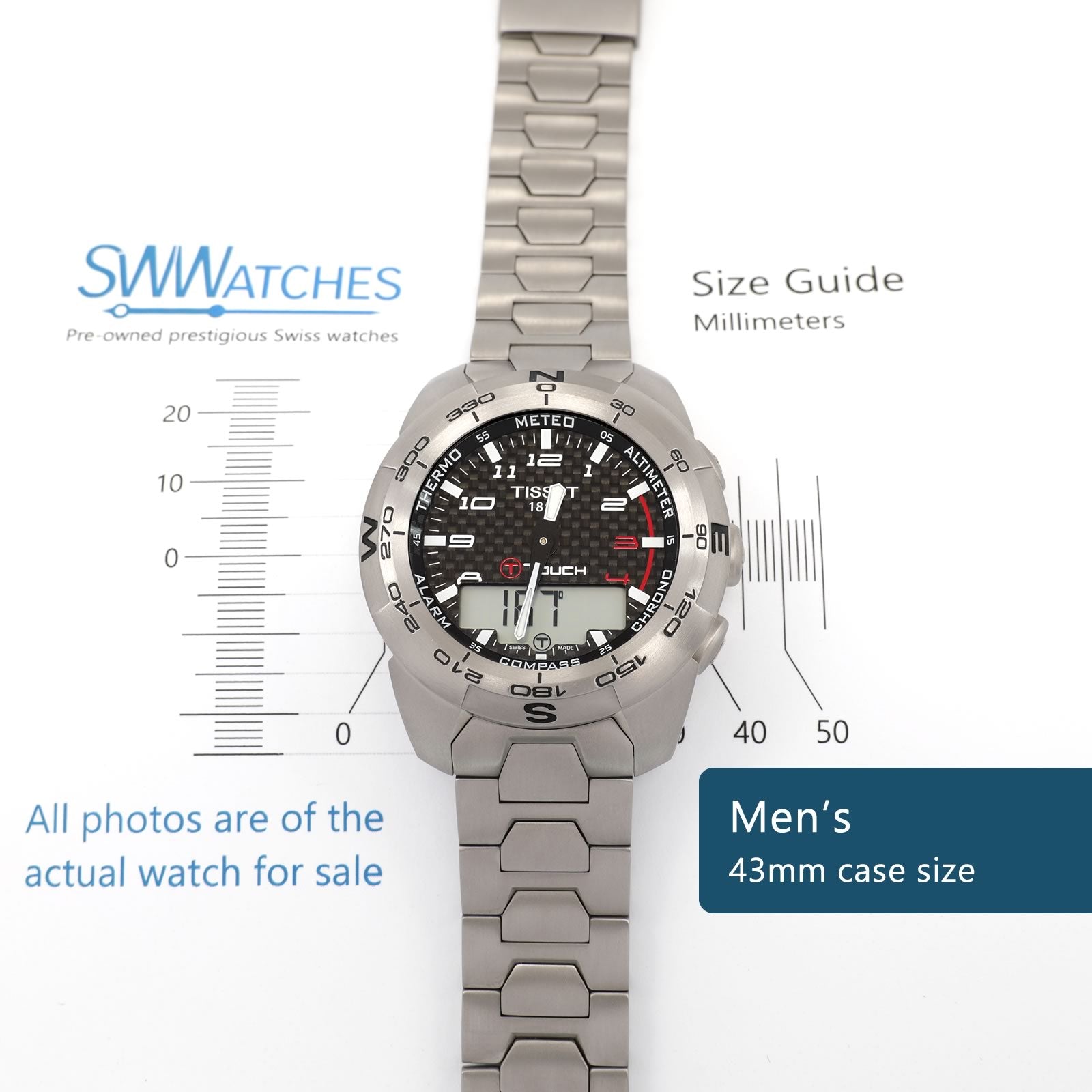 Tissot T-Touch Expert Men's 43mm case size