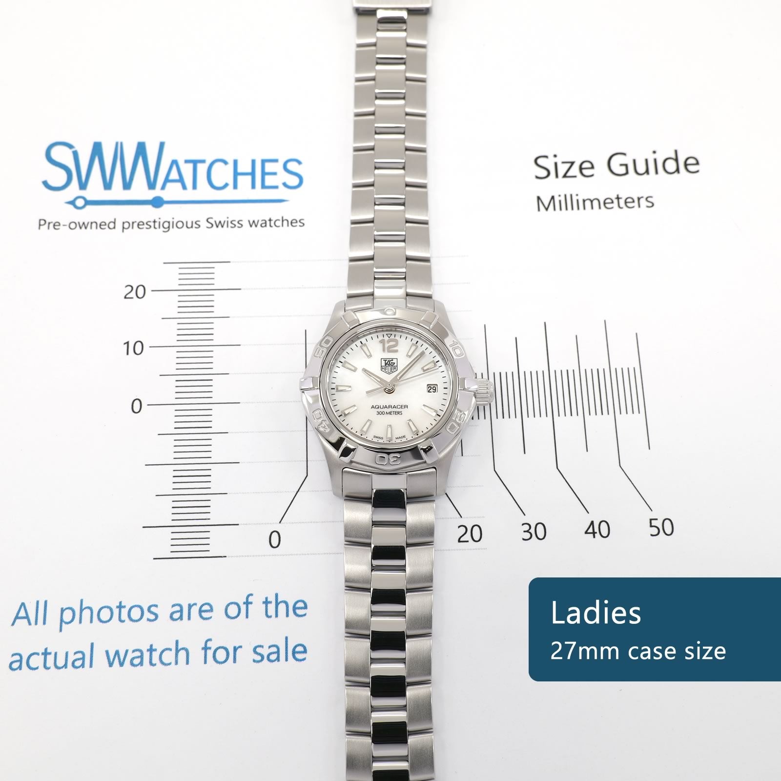 TAG Heuer Aquaracer WAF1414 Ladies 27mm case size