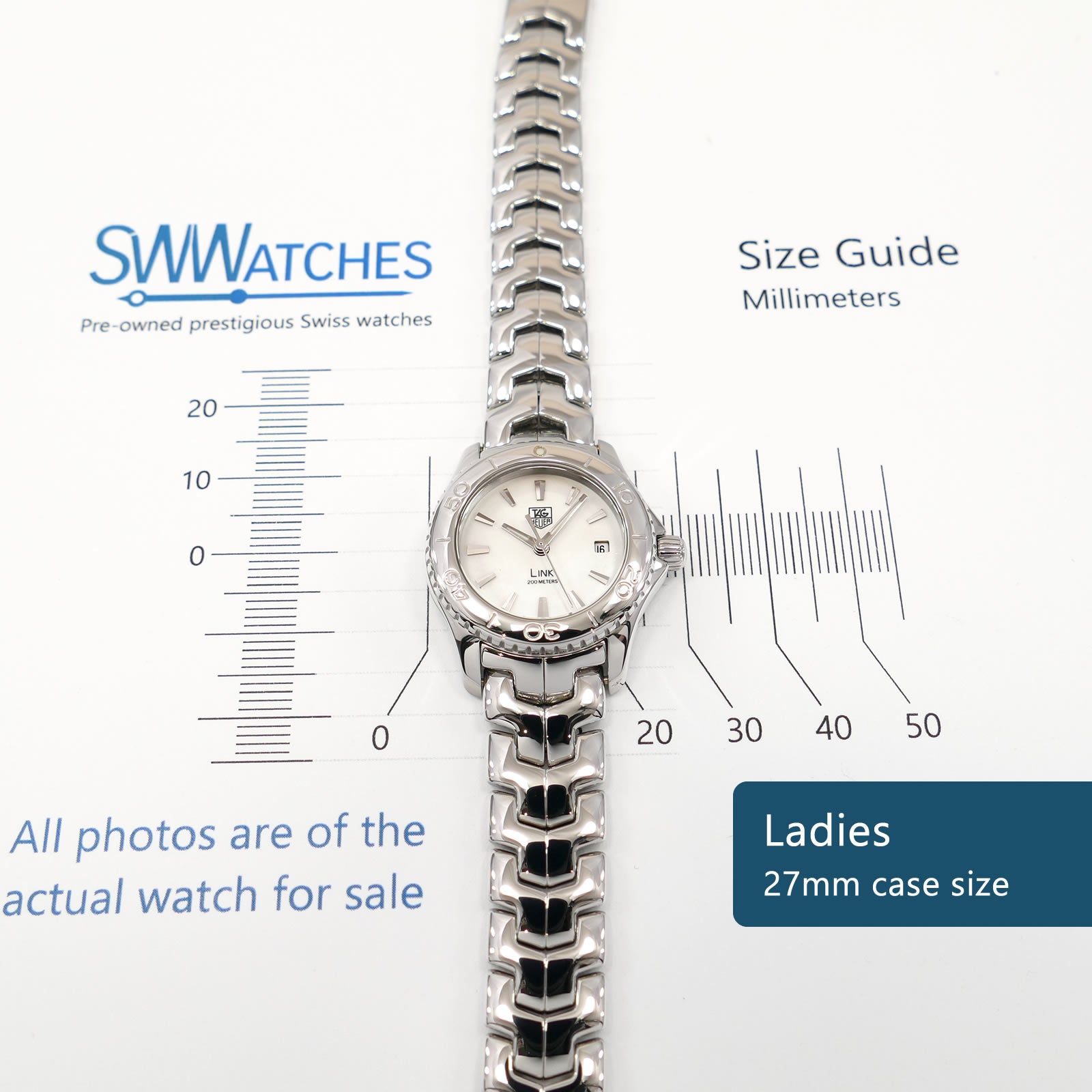 TAG Heuer Link WJ1313-0 Ladies 27mm case size