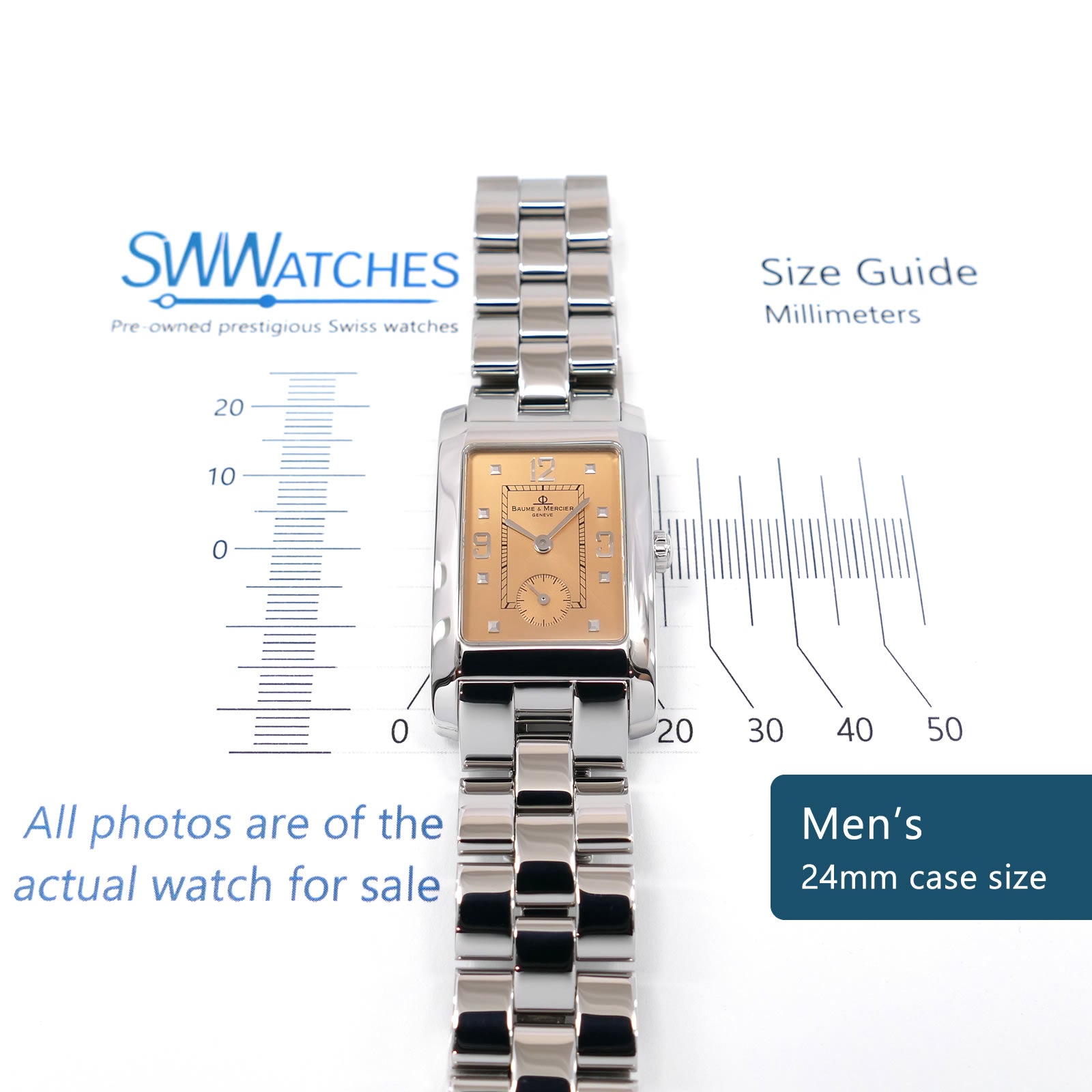 Baume & Mercier Hampton MV045063 Men's 24mm case size