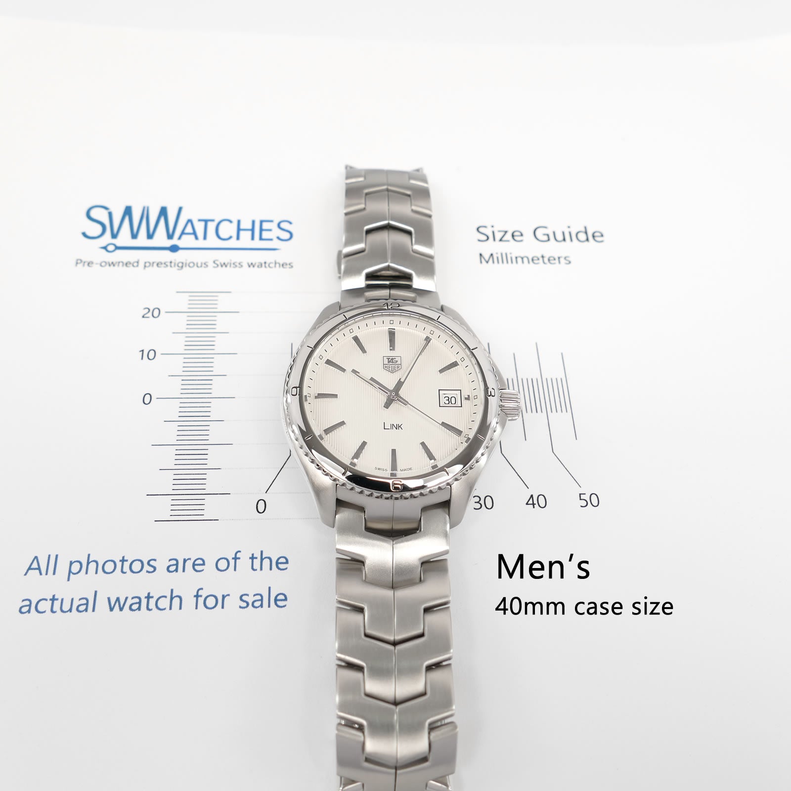 TAG Heuer Link Men's 40mm case size WAT1111