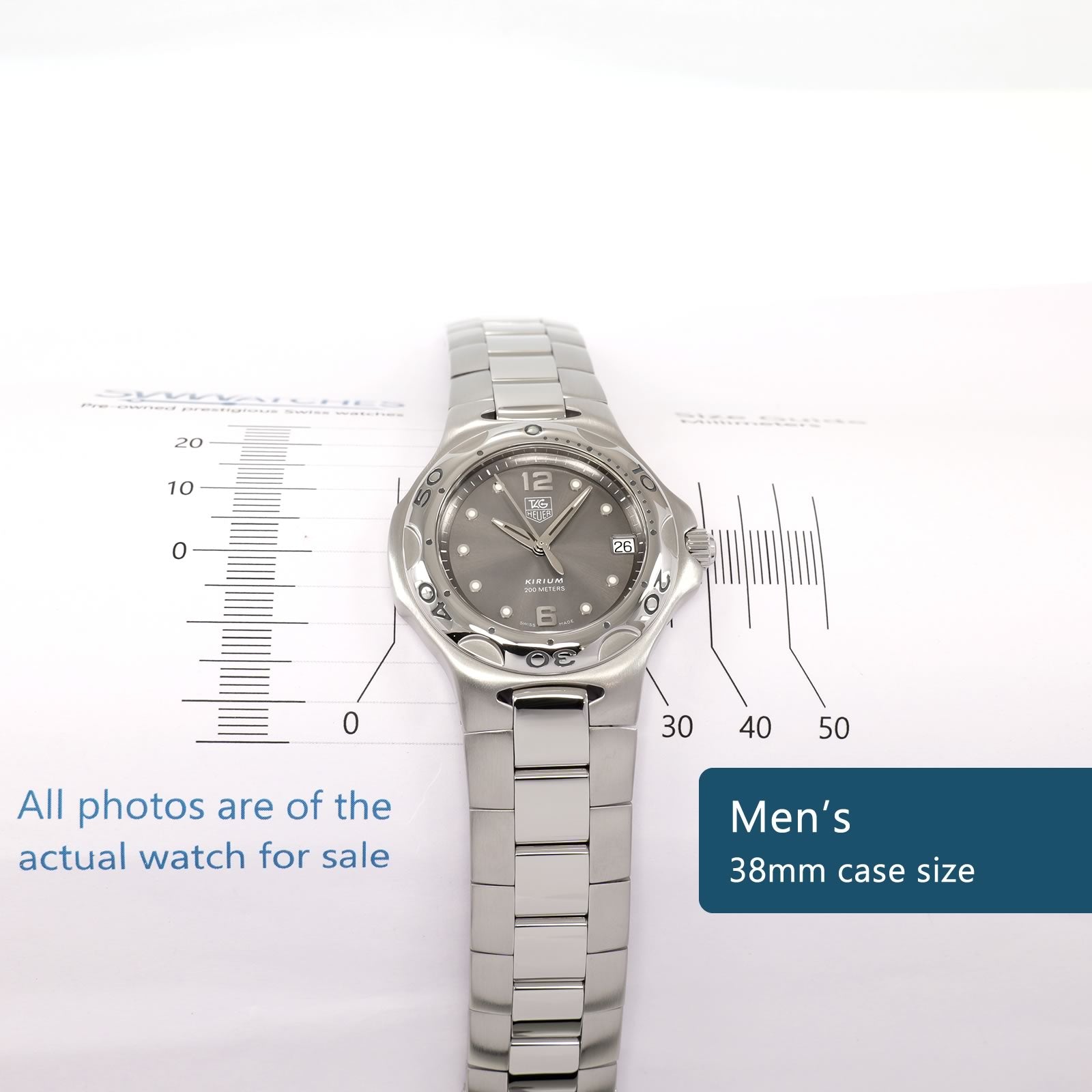 TAG Heuer Kirium WL111G-0 Men's 38mm case size