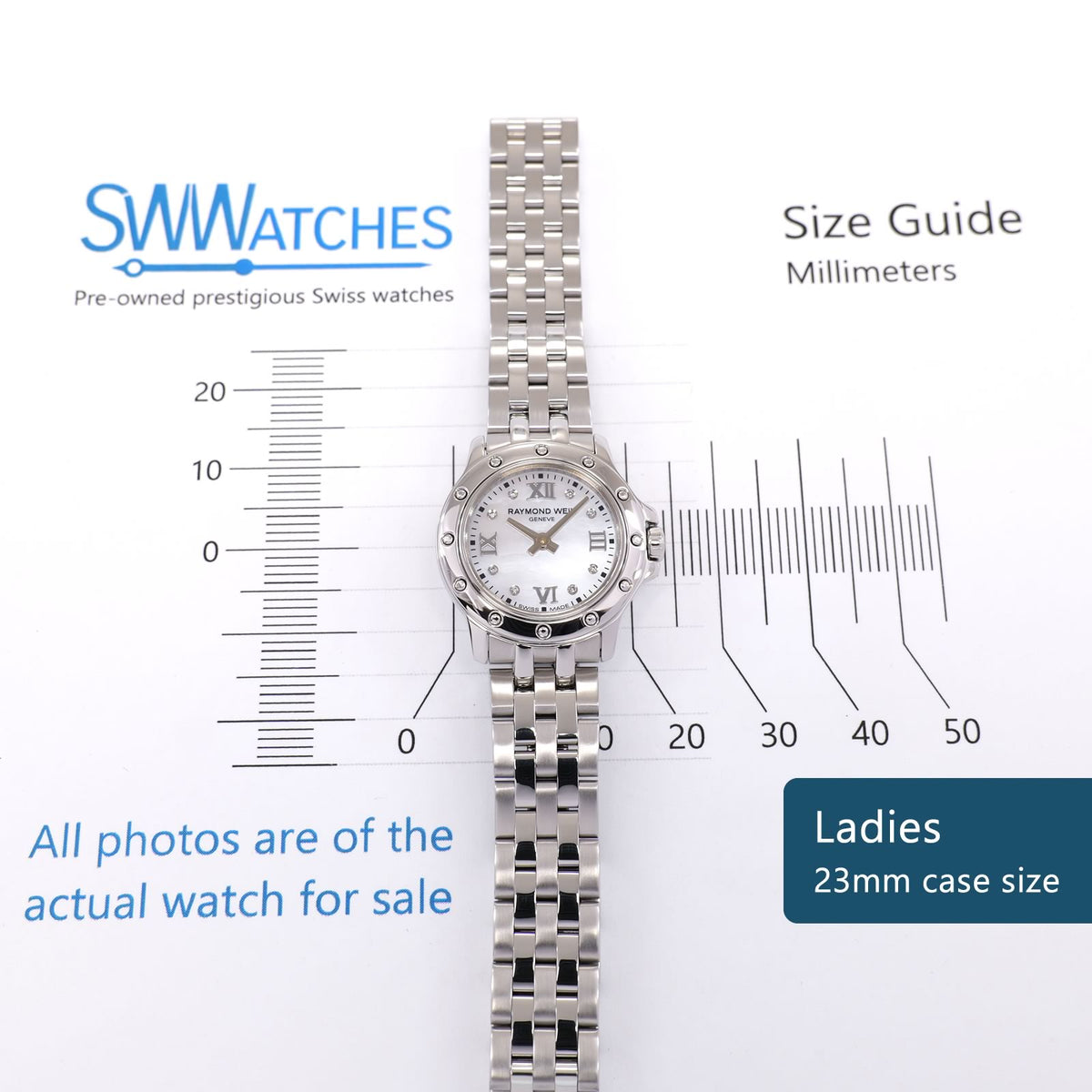 Raymond Weil Tango 5799 Ladies 23mm case size