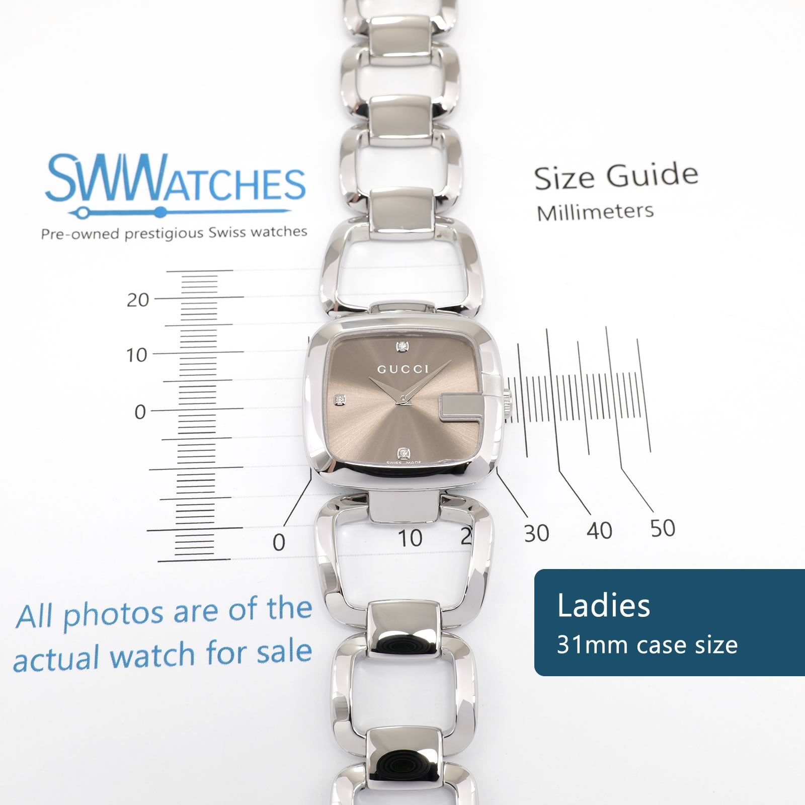 Gucci G 125.4 Ladies 31mm case size