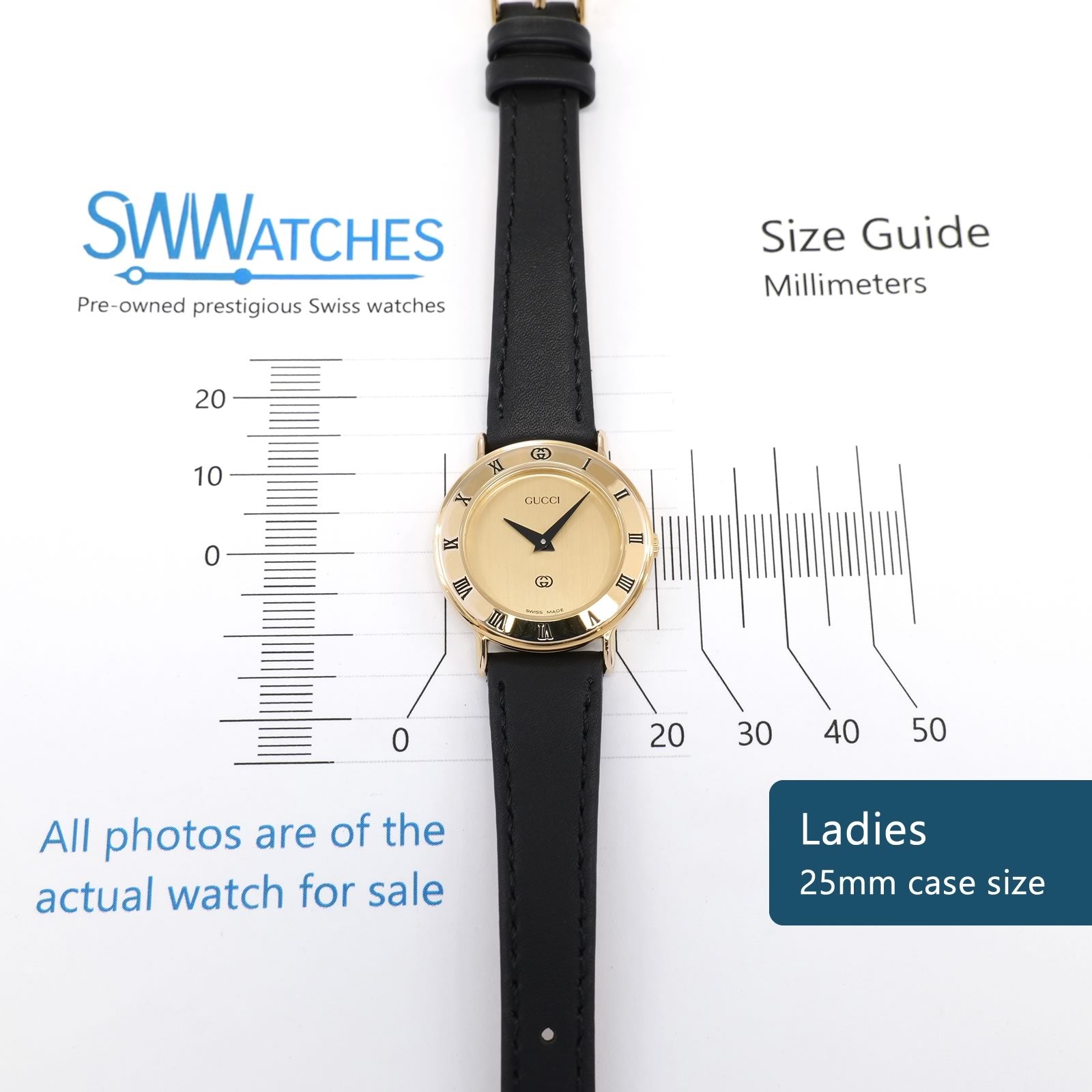 Gucci 3000L Ladies 25mm case size