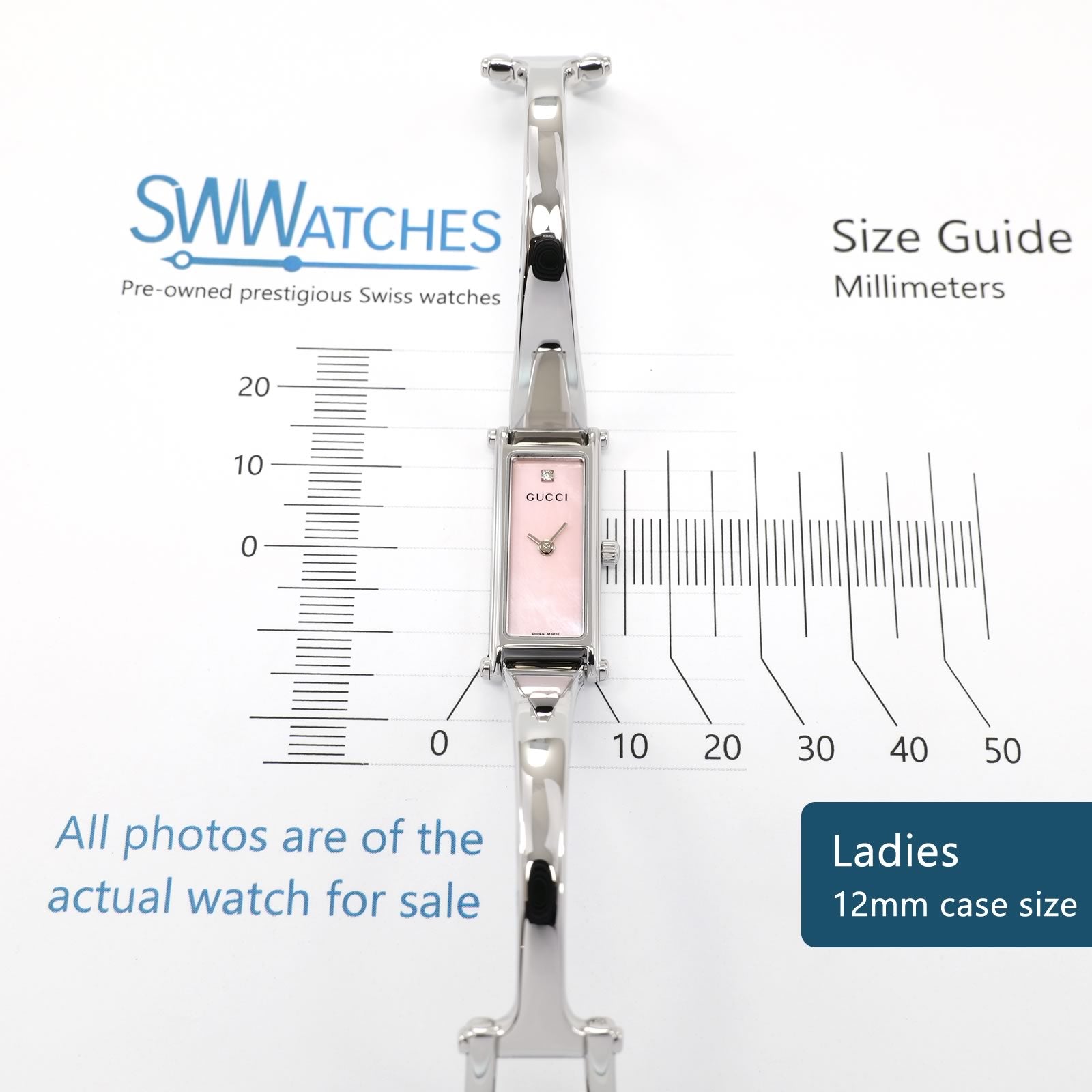 Gucci 1500L Ladies 12mm case size