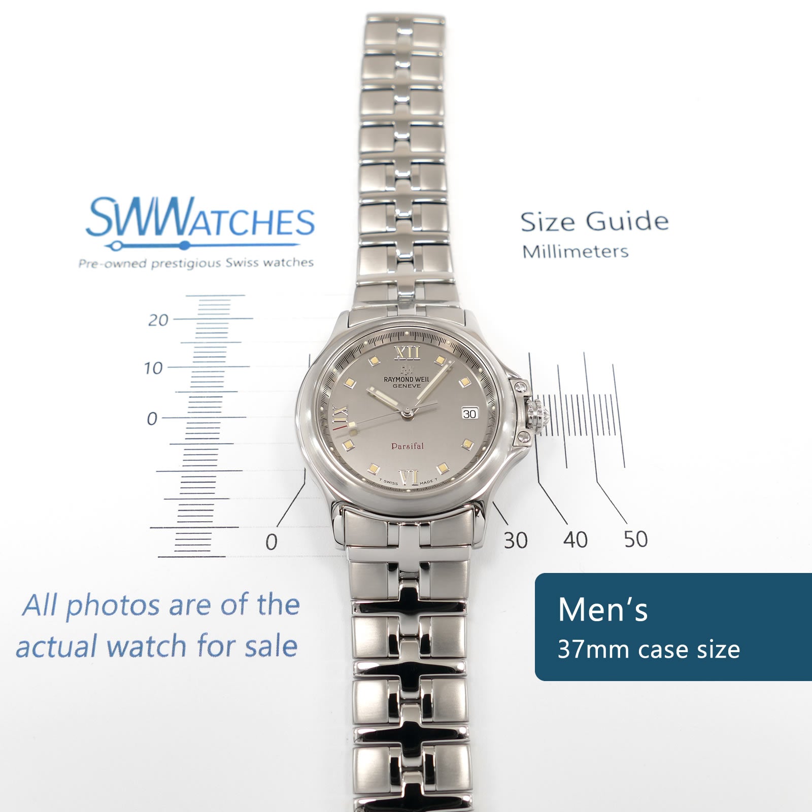 Raymond Weil Parsifal 9091 Men's 37mm case size