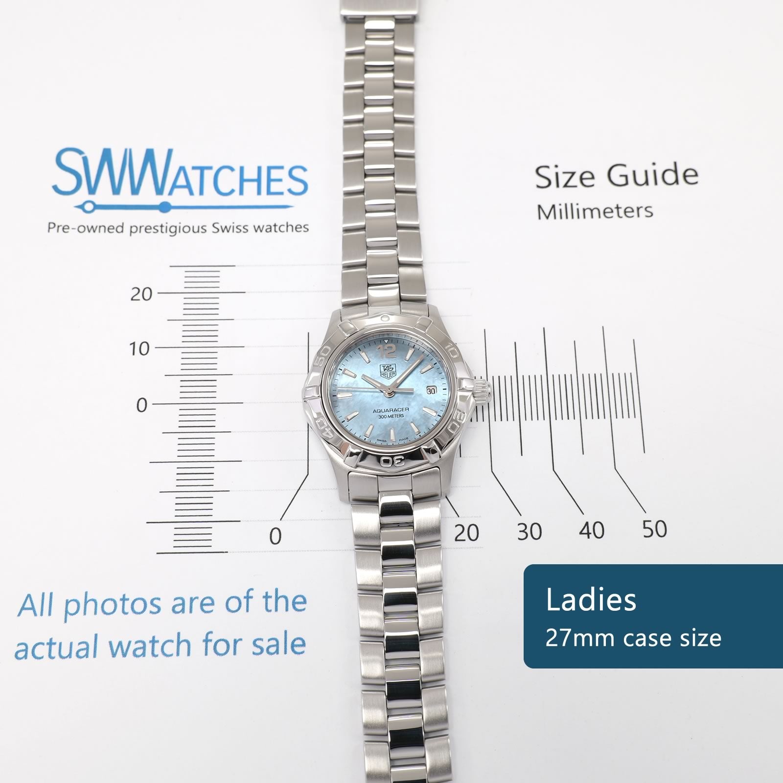 TAG Heuer Aquaracer WAF1417 Ladies 27mm case size