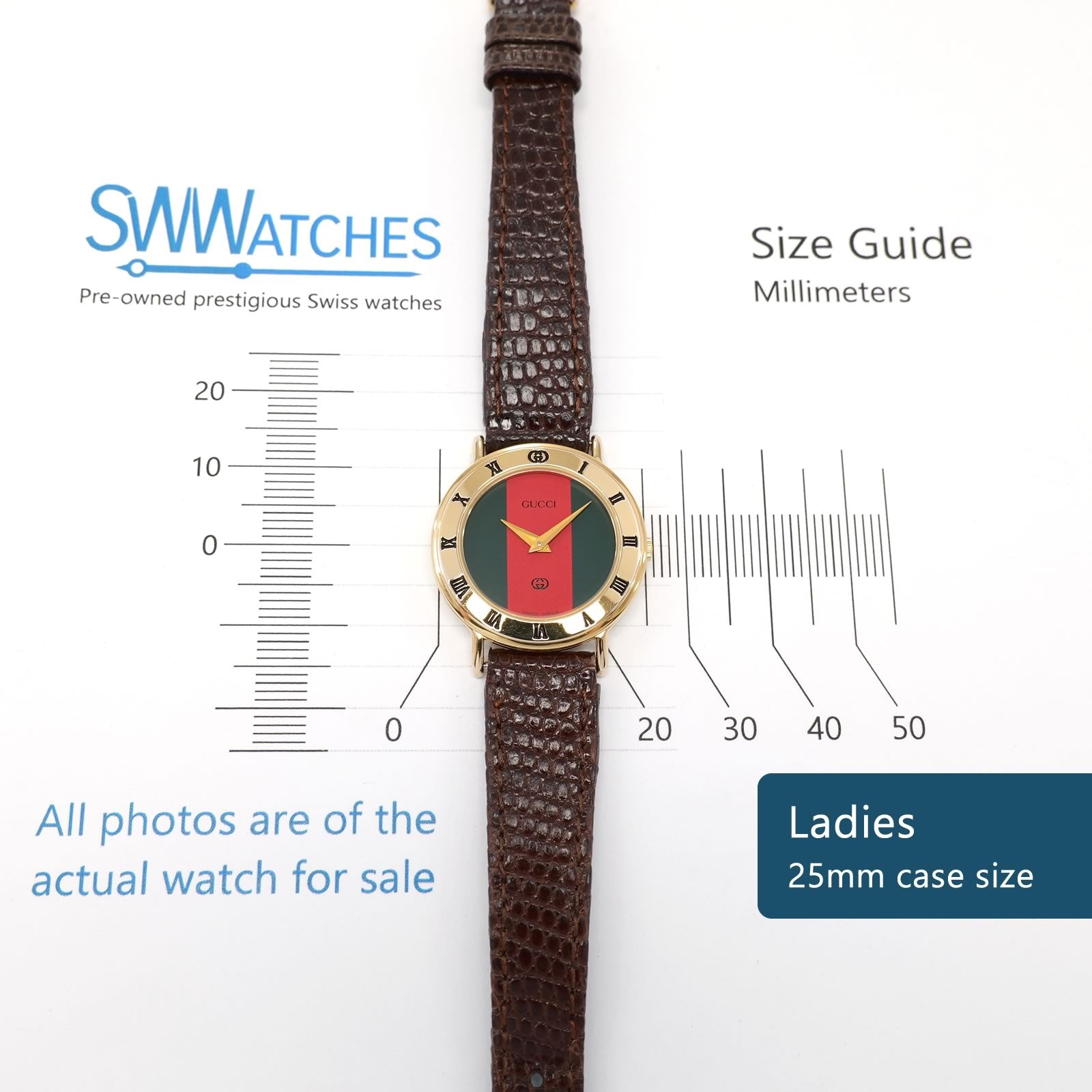 Gucci 3000L Ladies 25mm case size