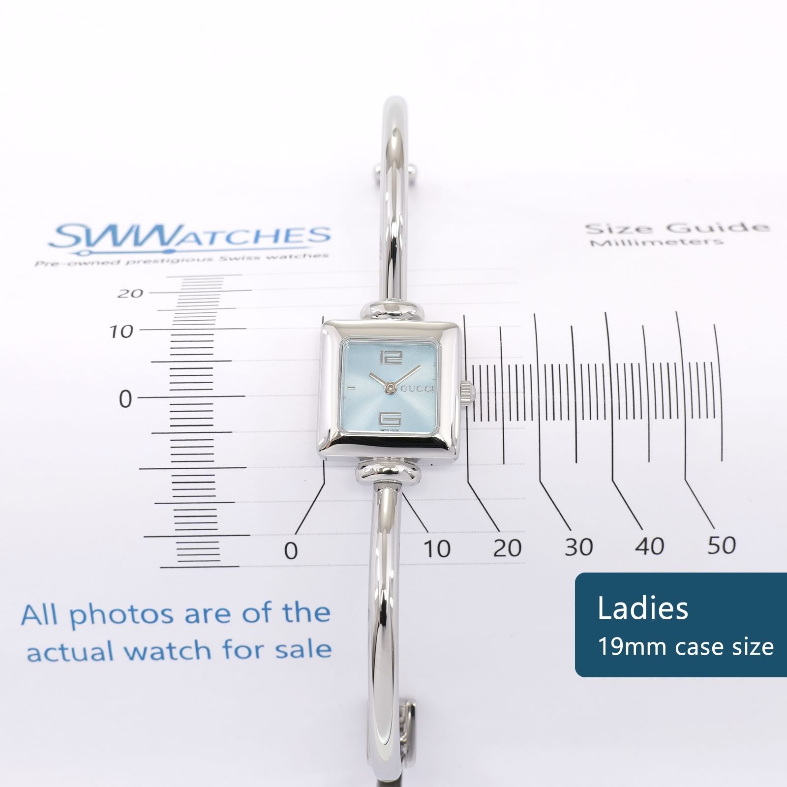 Gucci 1900L Ladies 19mm case size