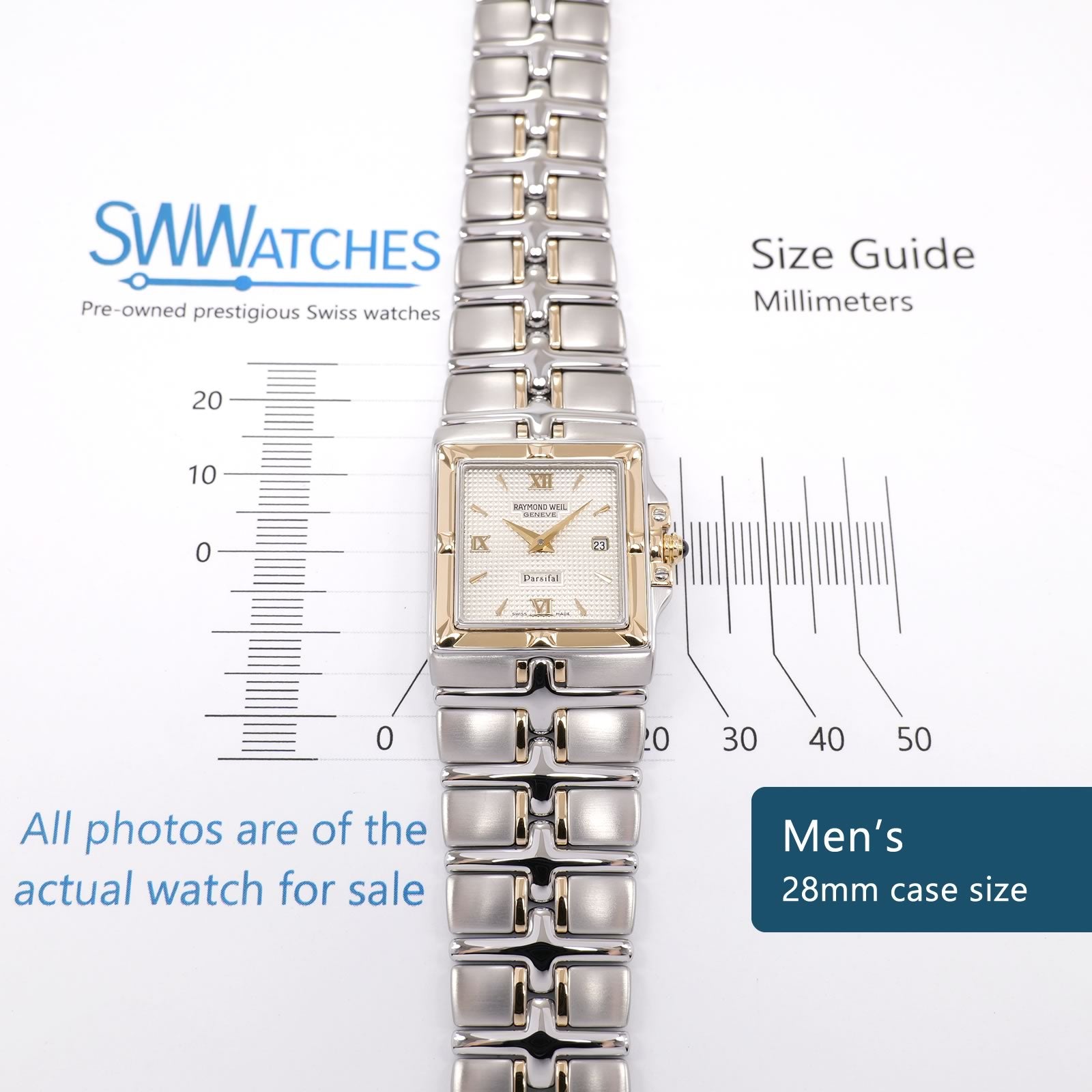 Raymond Weil Parsifal 9390 Men's 28mm case size