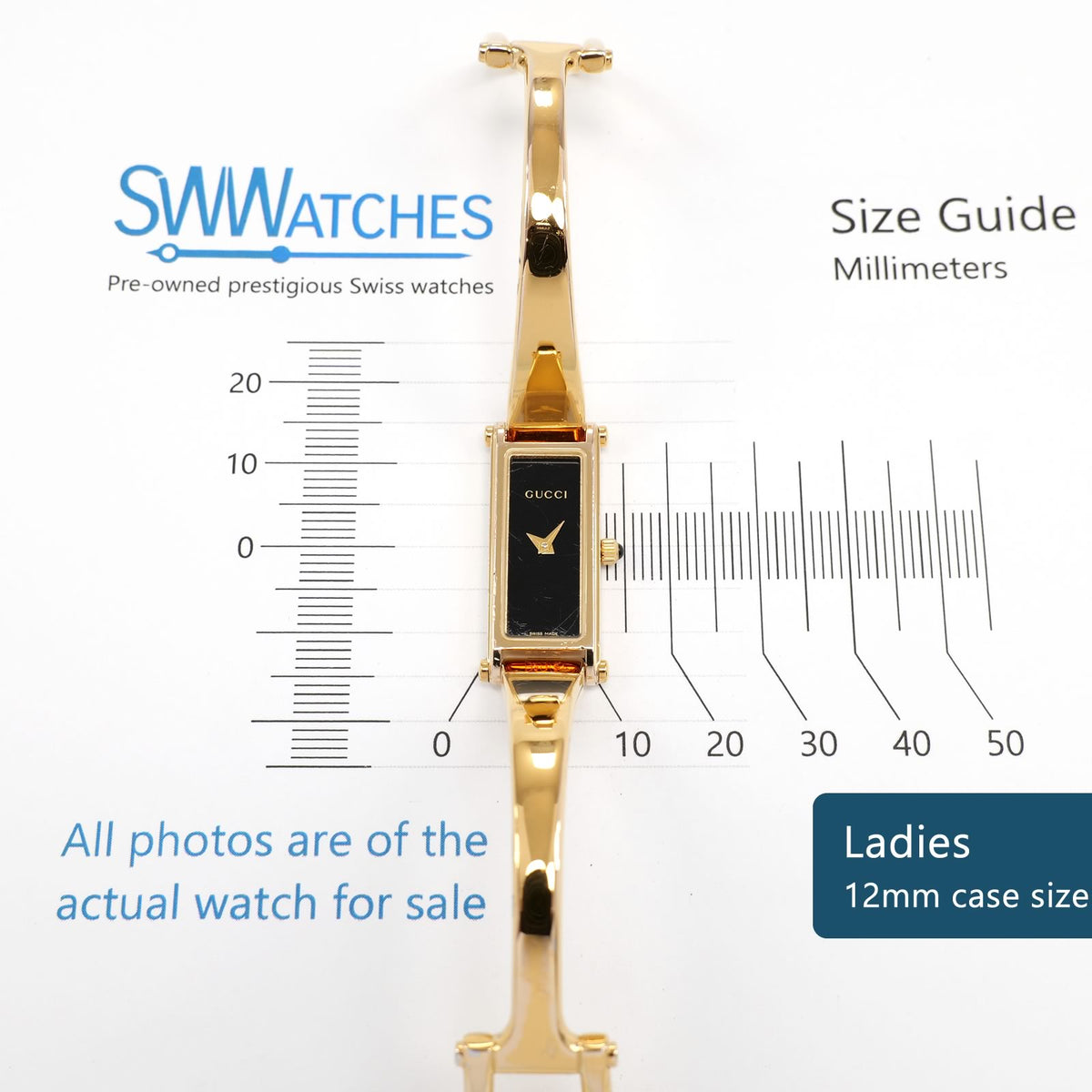 Gucci 1500L Ladies 12mm case size