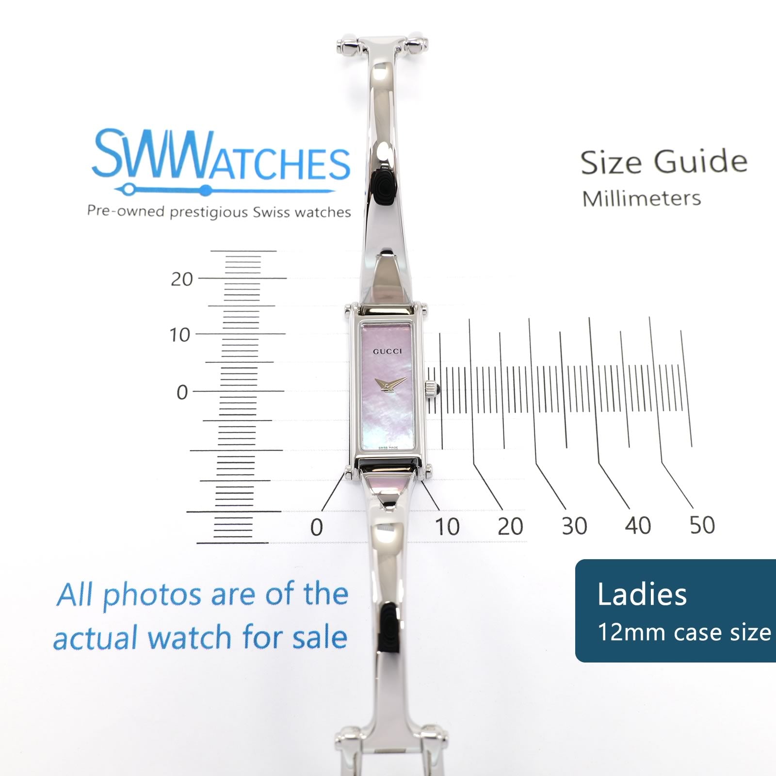 Gucci 1500L Ladies 12mm case size