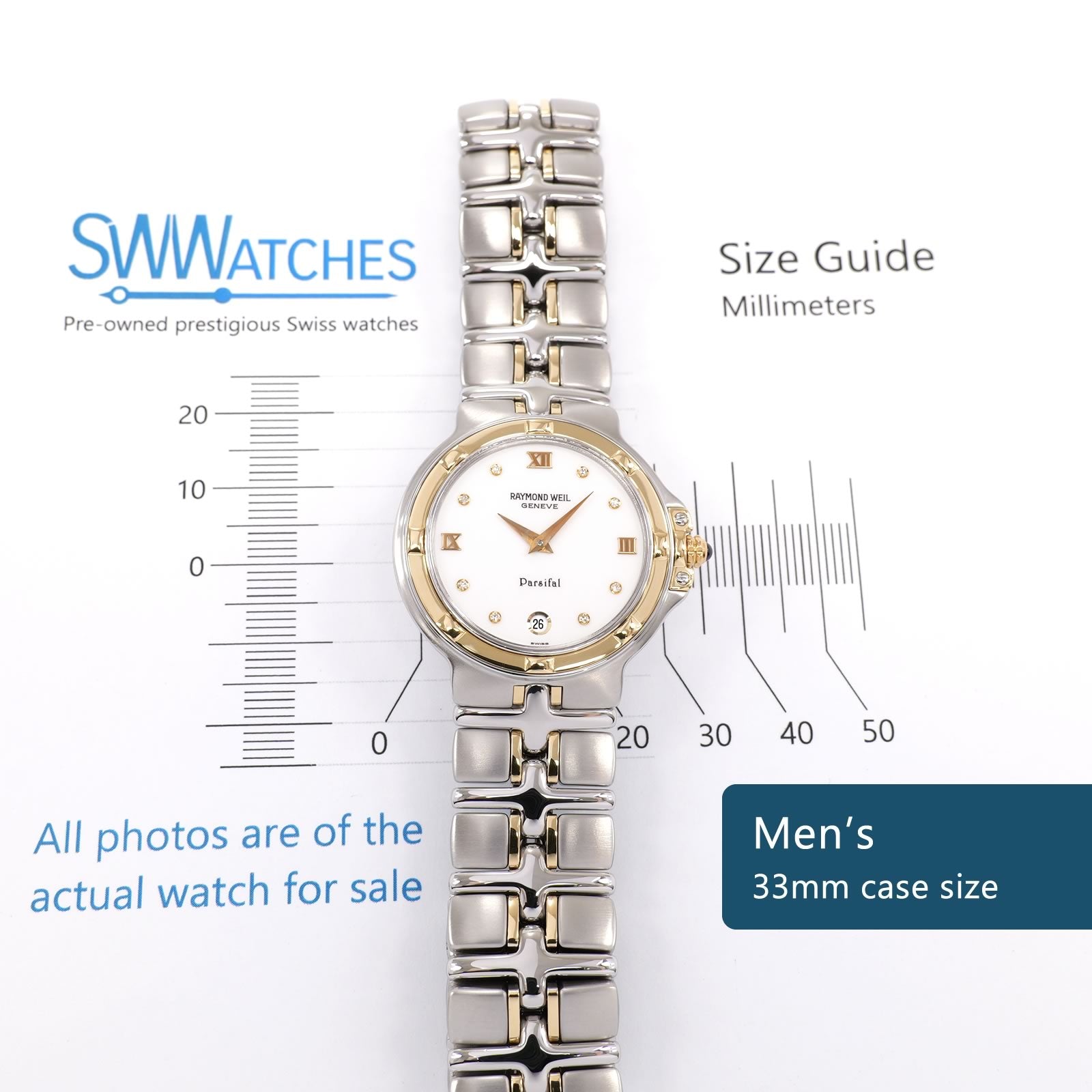Raymond Weil Parsifal 9190 Men's 33mm case size