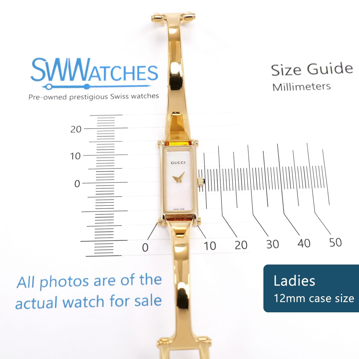 Gucci 1500L Ladies 12mm case size