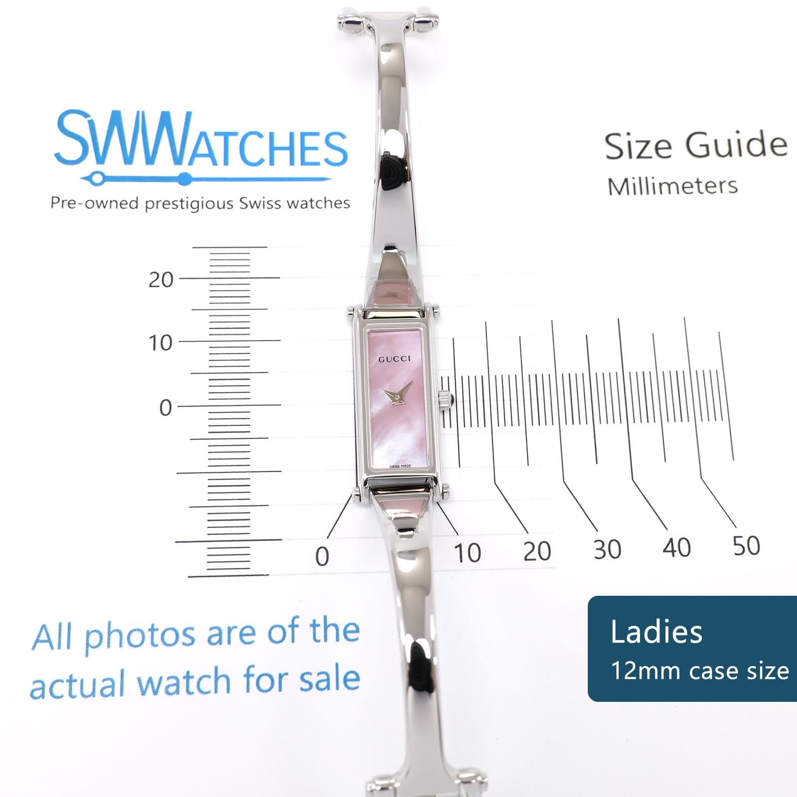 Gucci 1500L Ladies 12mm case size
