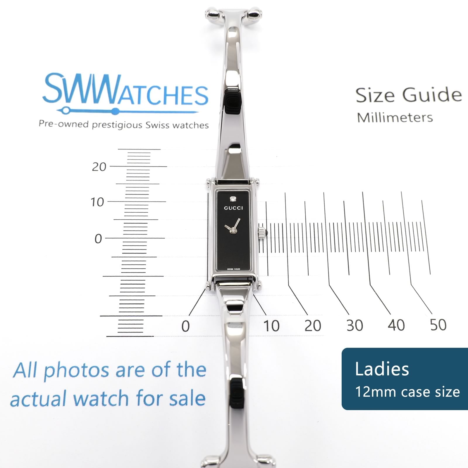 Gucci 1500L Ladies 12mm case size