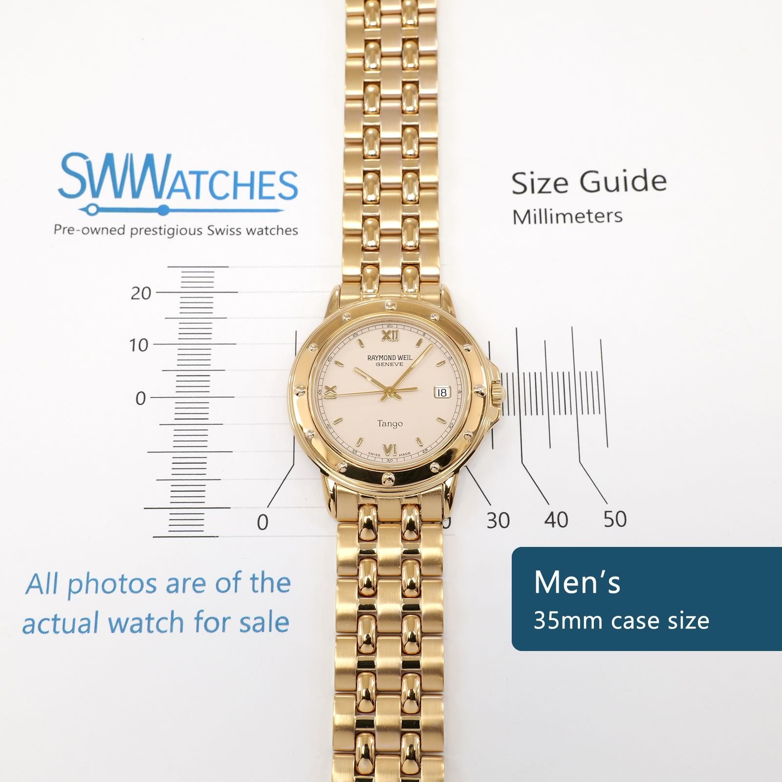 Raymond Weil Tango 5560 Men's 35mm case size