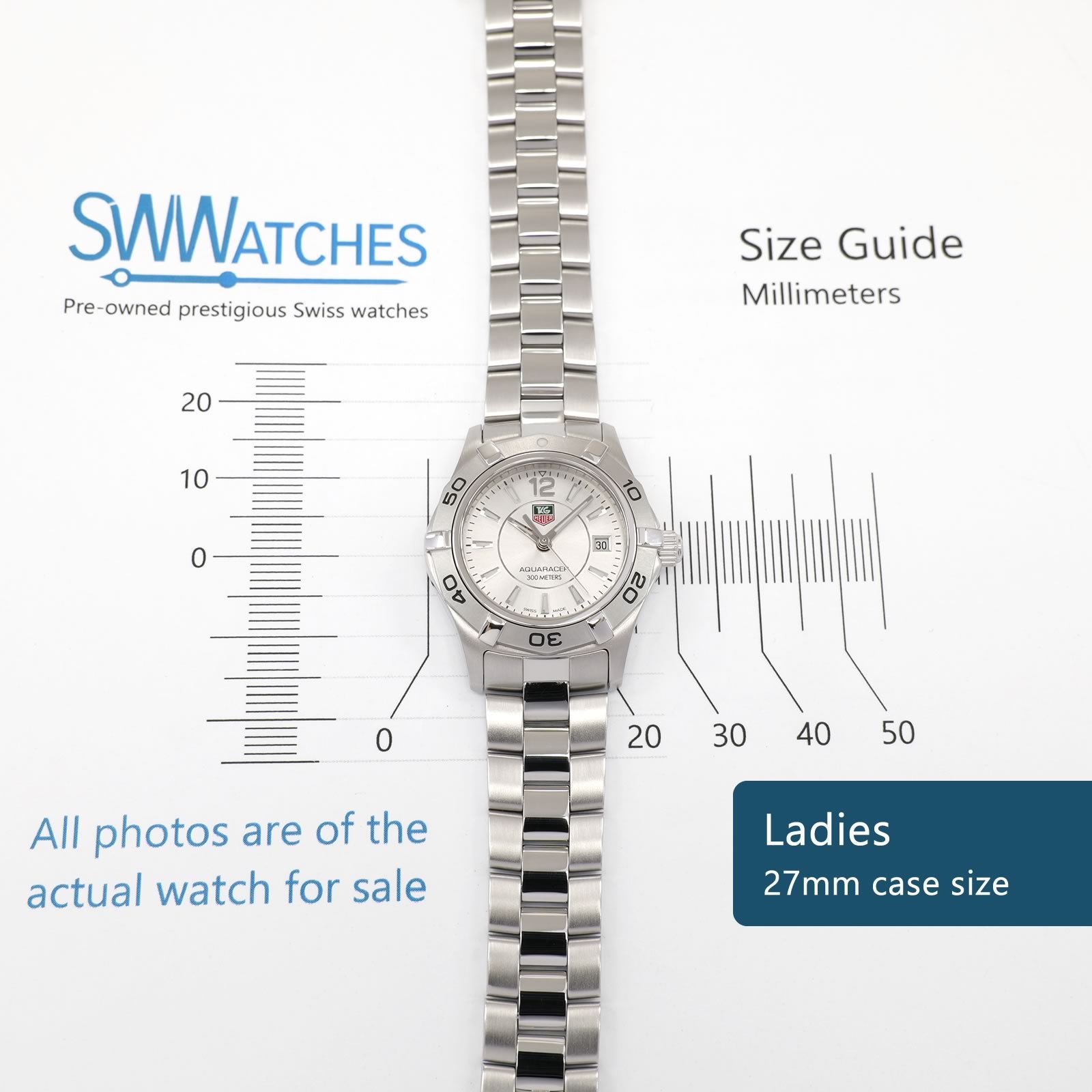 TAG Heuer Aquaracer WAF1412 Ladies 27mm case size