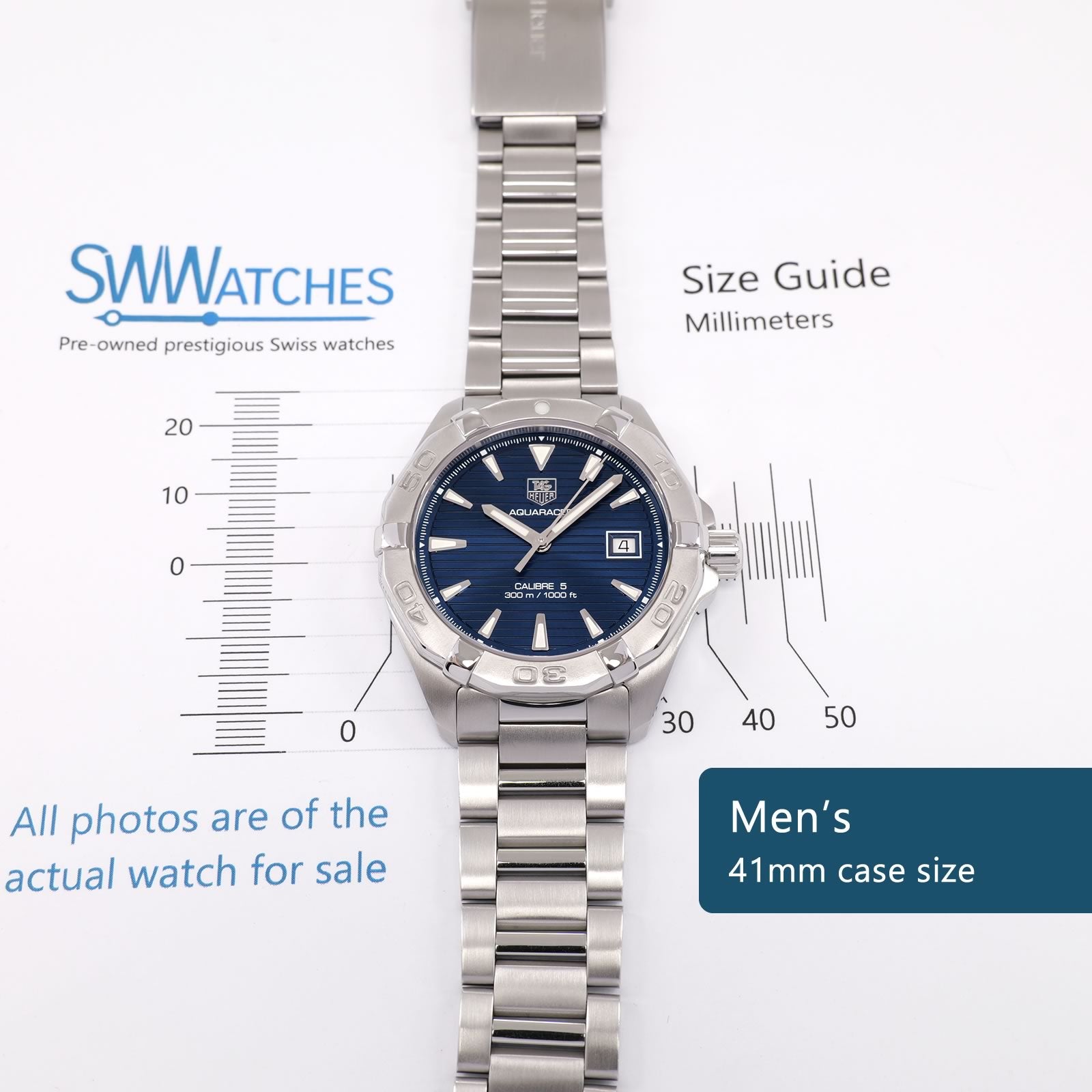 TAG Heuer Aquaracer WAY2112 Men's 41mm case size