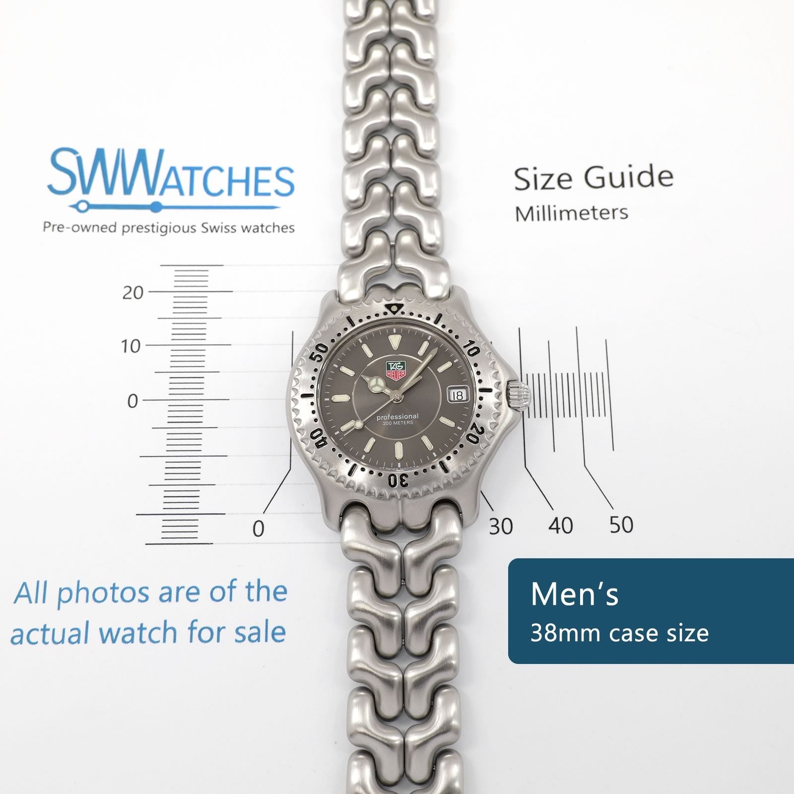 TAG Heuer SEL Men's 38mm case size