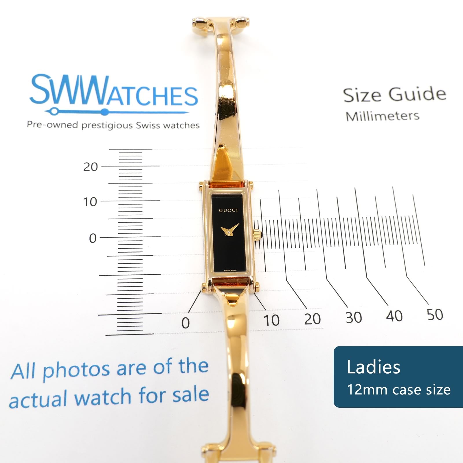 Gucci 1500L Ladies 12mm case size