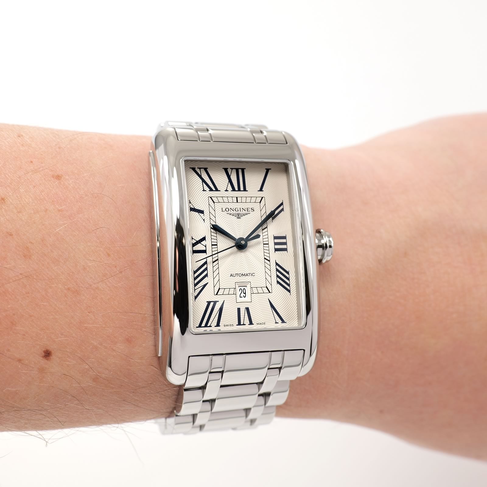 Longines DolceVita L5.757.4 Silver Rectangular dial on the wrist