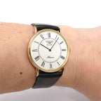 Longines Présence Men's 32mm 18k Gold Plated on the wrist