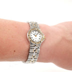 Raymond Weil Parsifal 9690 Ladies White Dial watch with 18k gold on the wrist
