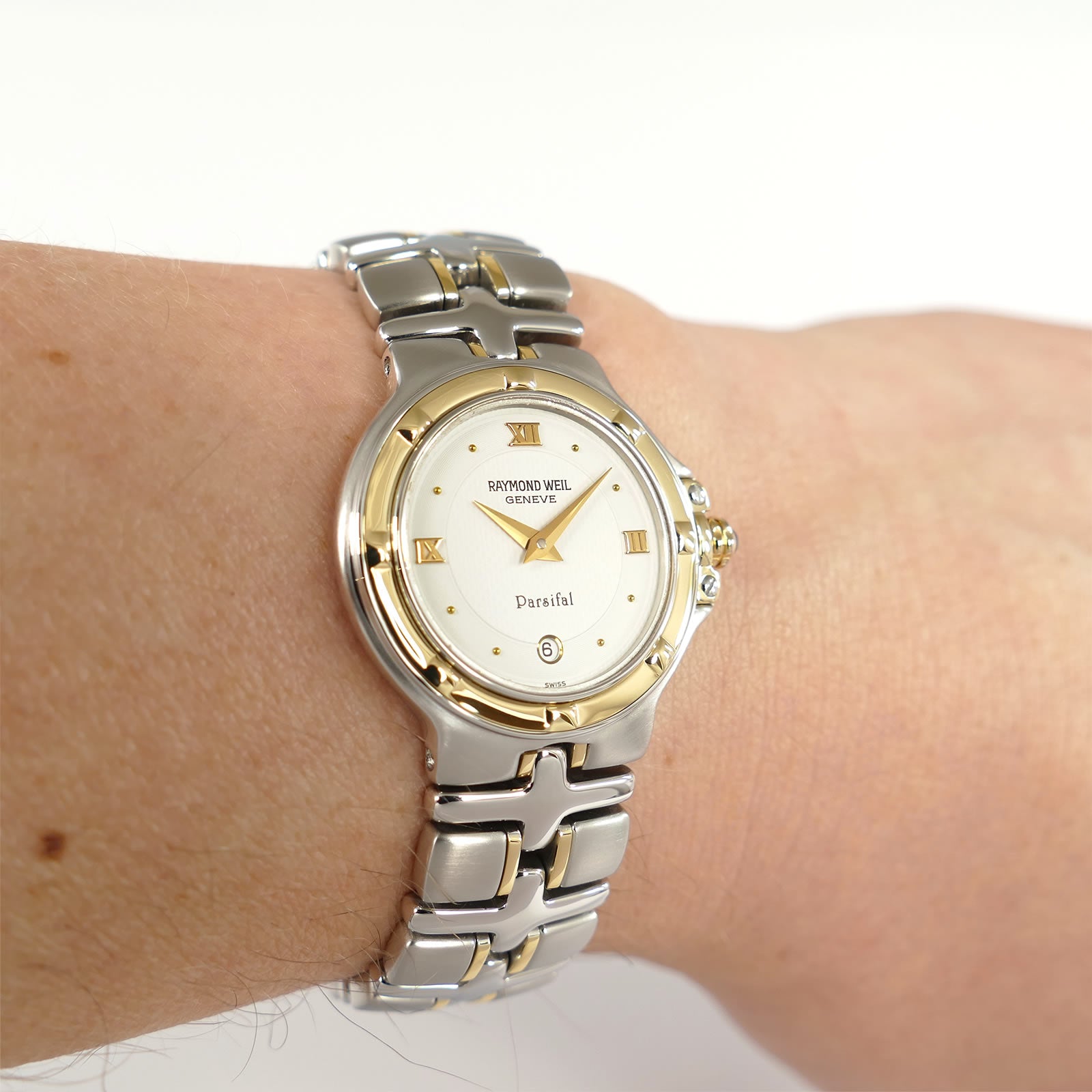Raymond Weil Parsifal 9990 White Two Tone 18k Gold Ladies 26mm