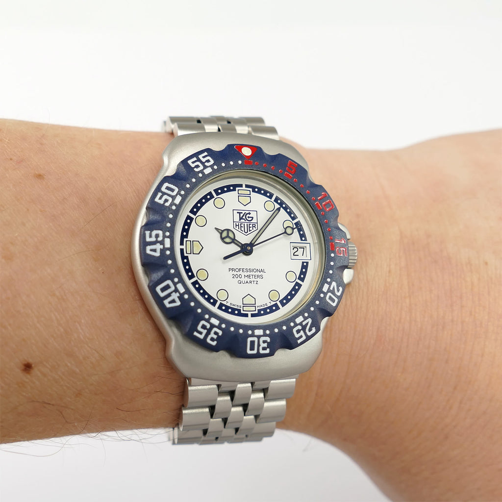 TAG Heuer Formula 1 WA1219 White & Blue on the wrist