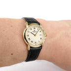 Raymond Weil Vintage 9955 Cream Roman Numeral Dial 18k Gold Plated on the wrist