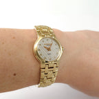 Raymond Weil Fidélio 9962 Silver Guilloche Dial 18k Gold Plated on the wrist